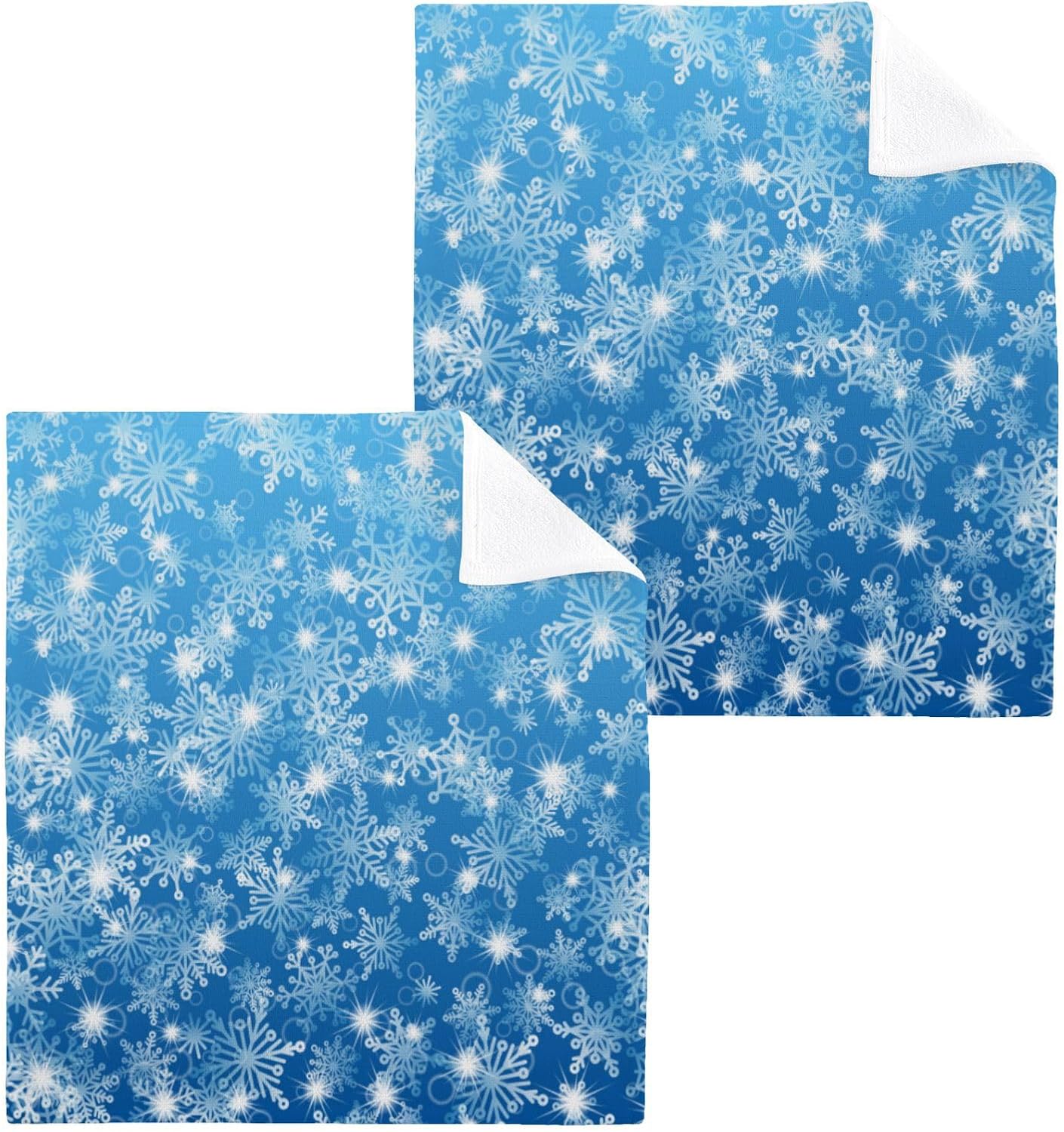 Adorable Christmas Snowflakes - Soft Reusable Washcloths
