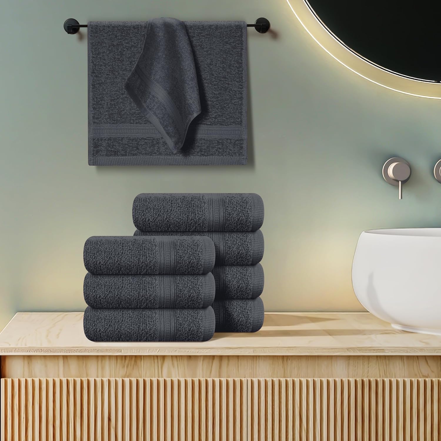 BOUTIQUO Ultra Soft Cotton Washcloths 12 Piece Set