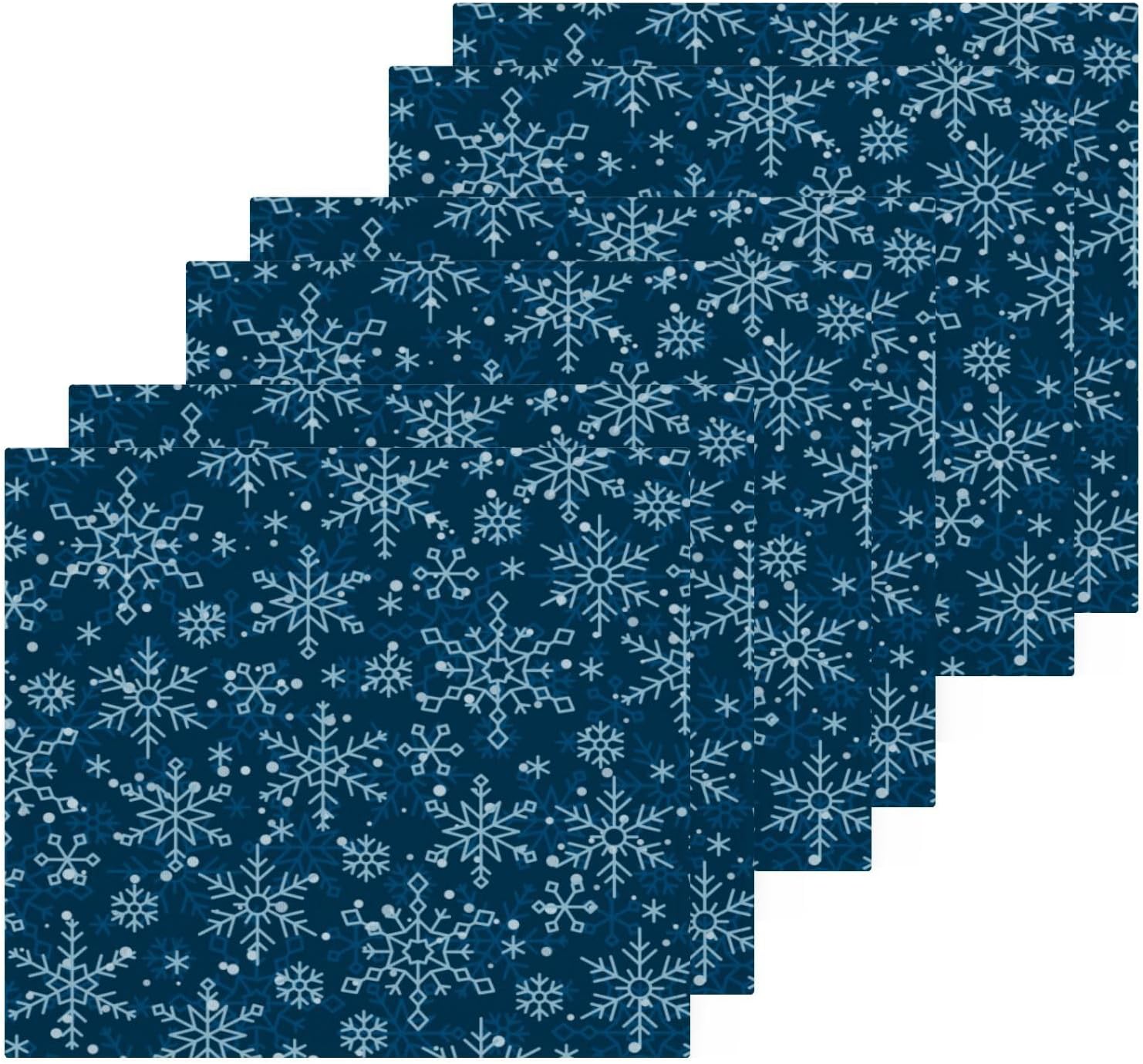 Blue Snowflake Washcloth 2-Pack Soft Absorbent Cotton Baby Face Towels