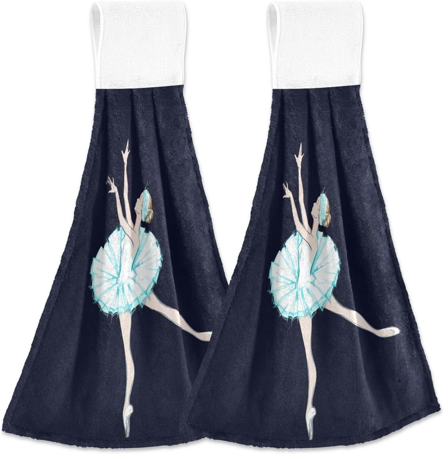 YYZZH Ballerina Girl Dance Swan Lake Theater Costume Hand Towel Set of 2