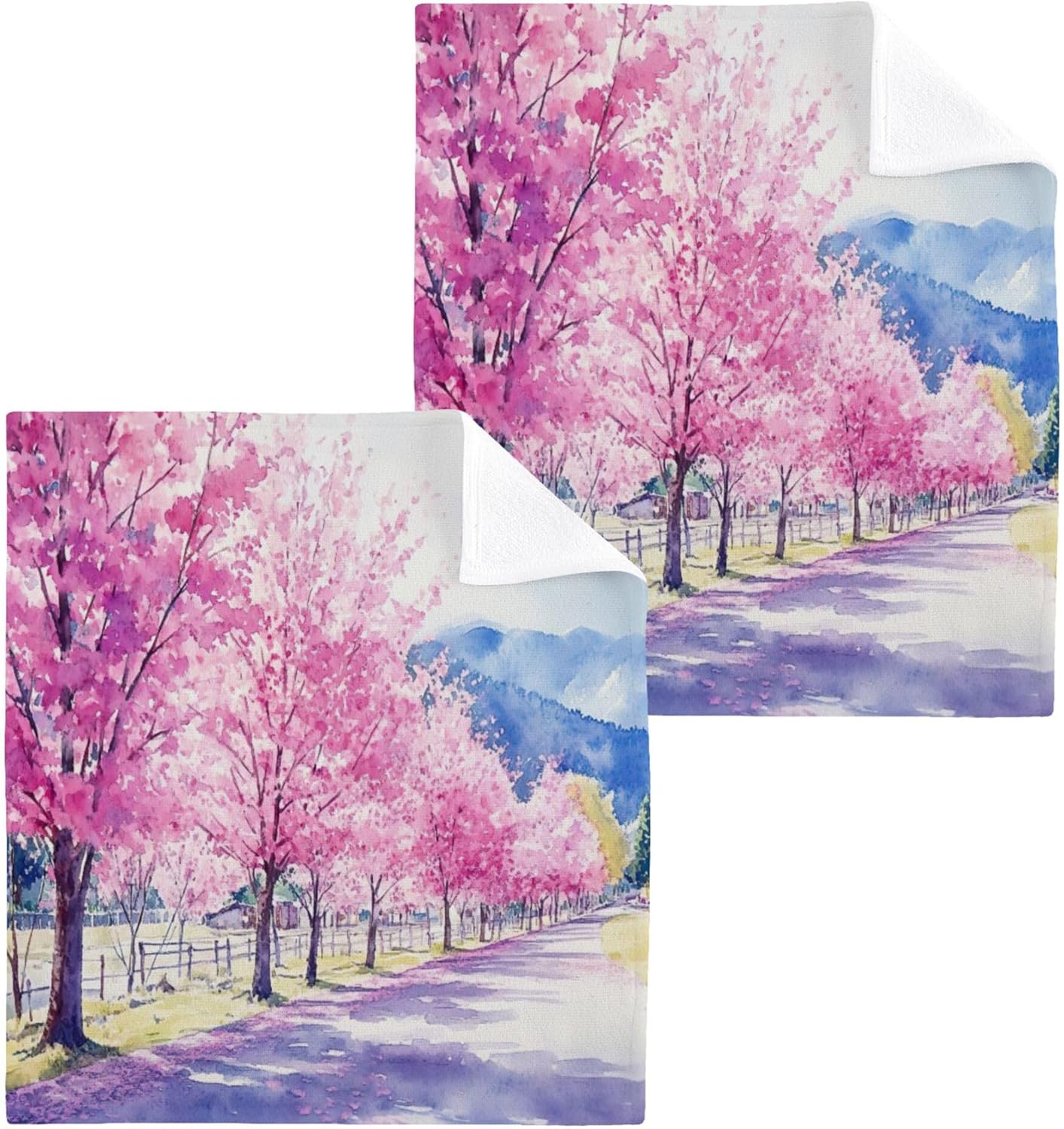 Cherry Blossom Washcloth Set - Fast Drying Multi-Purpose Towels