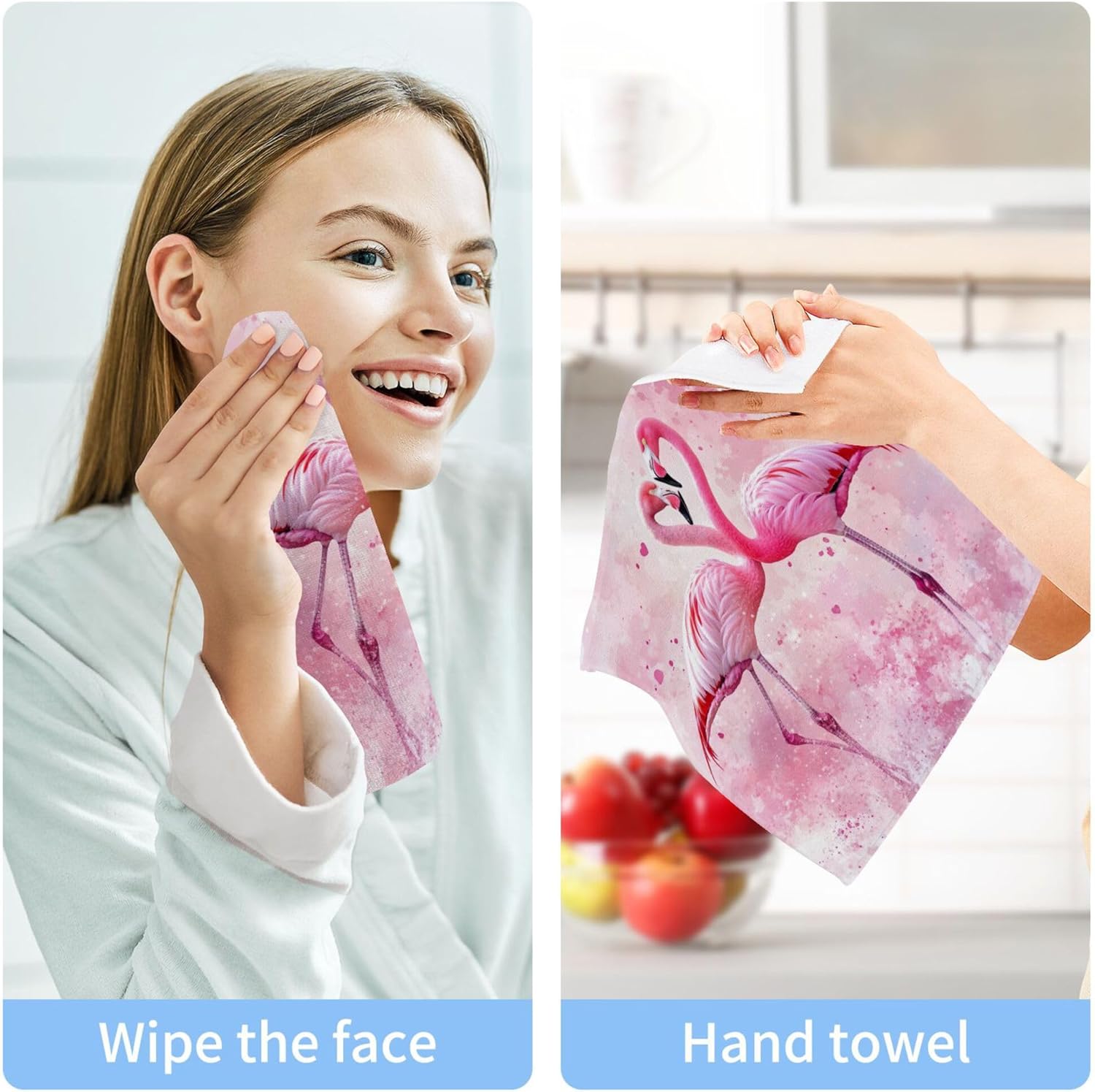 Flamingo in Love Washcloth Set
