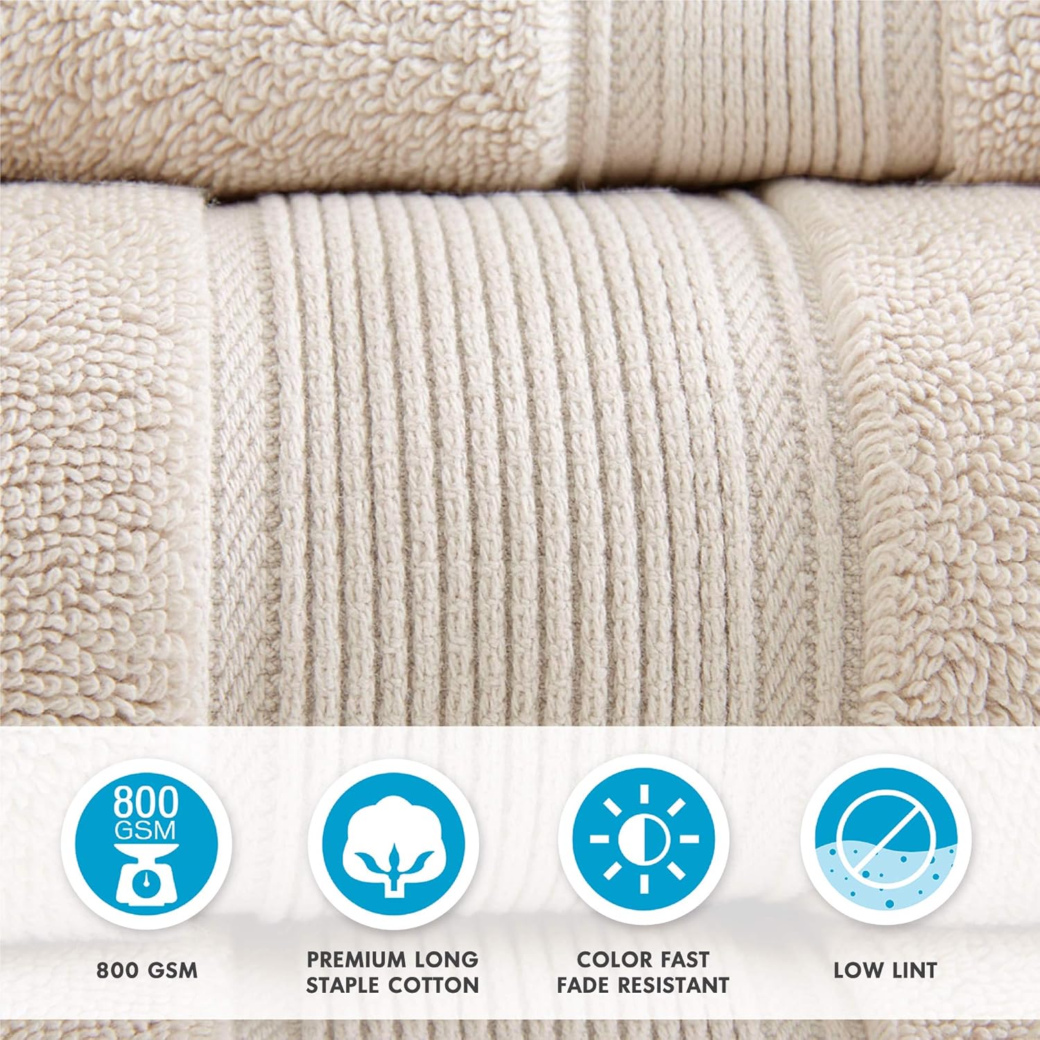 Luxury Plus Size Turkish Cotton Bath Towels Set