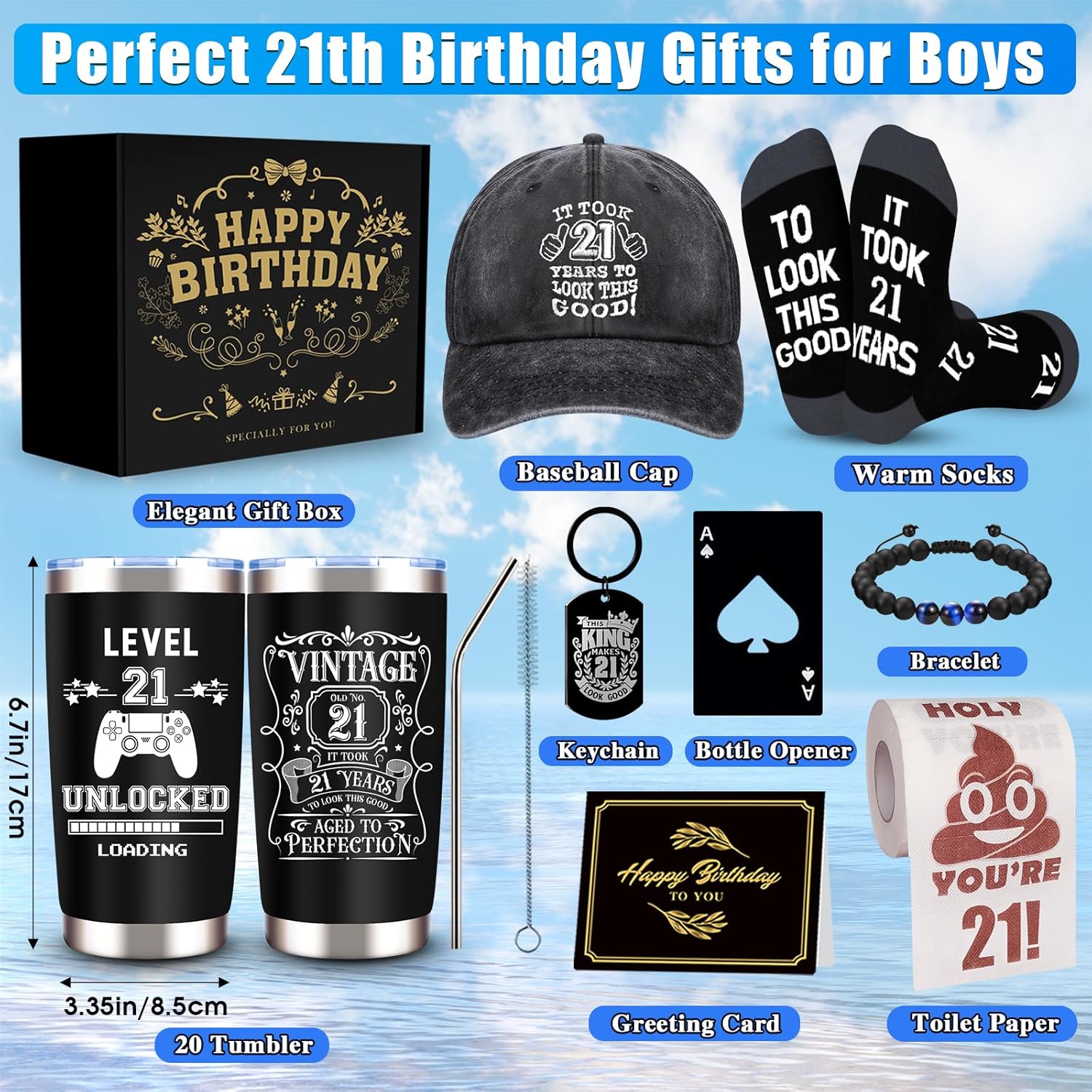 9-in-1 21st Birthday Party Set for Boys