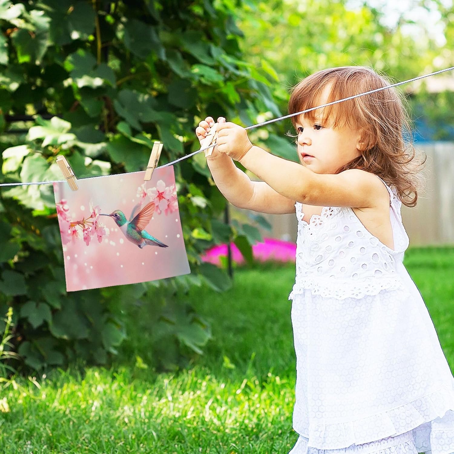 Colorful Hummingbird Washcloth Set