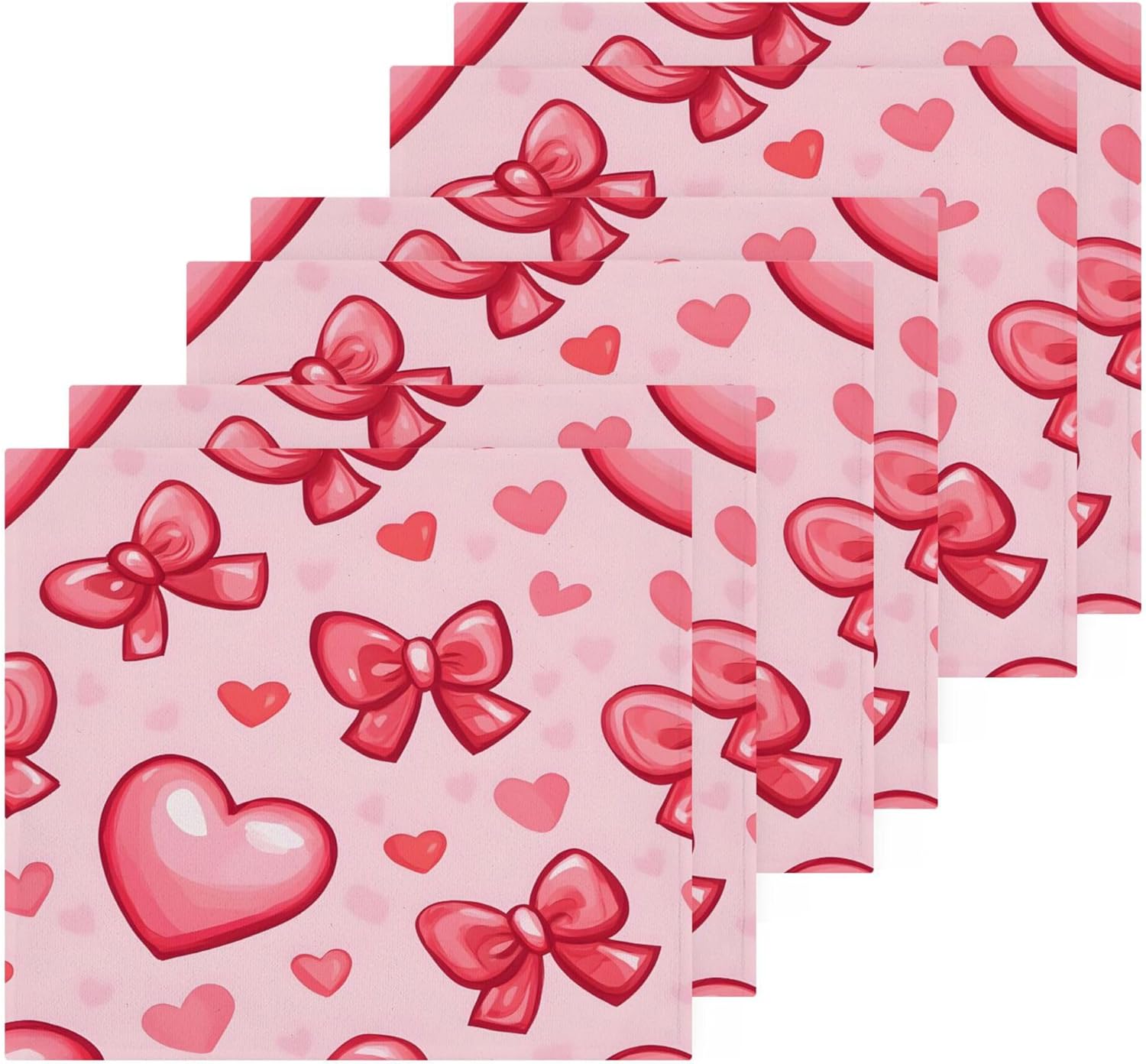 Xigua Hearts and Bows Premium Washcloth Set