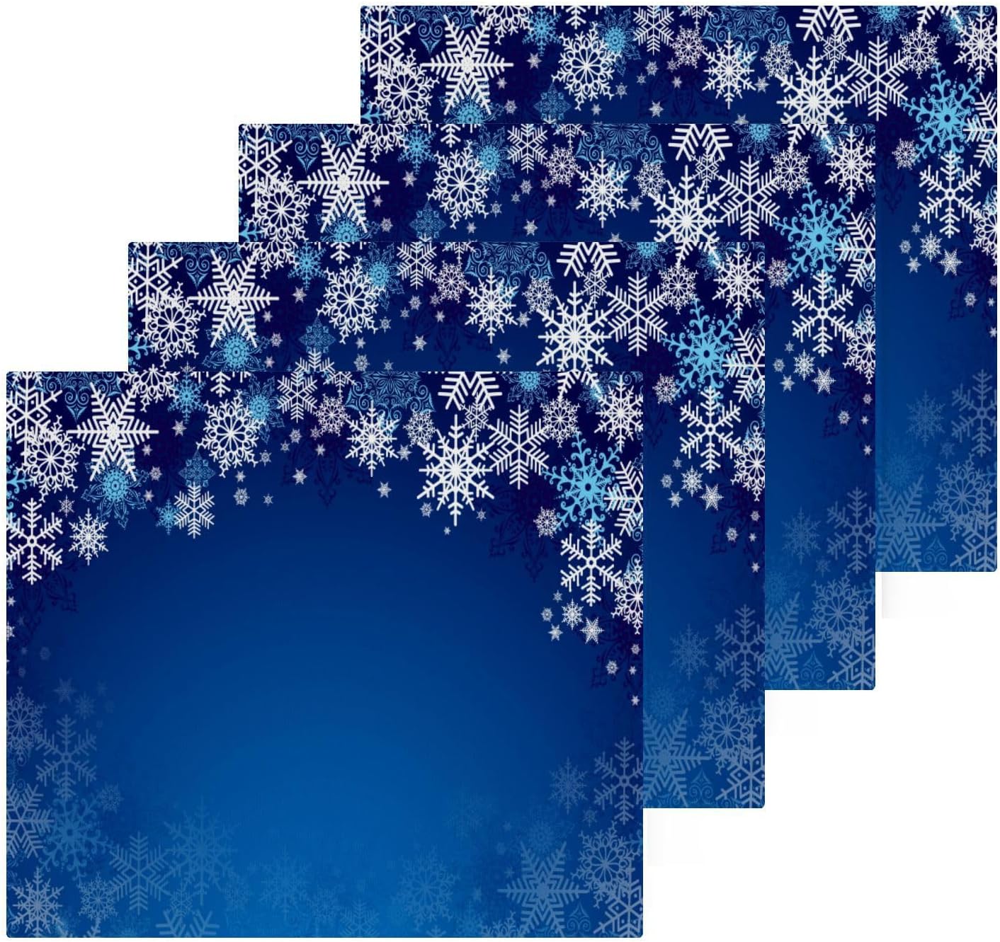 Christmas Blue Snowflake Washcloths 2 Pack