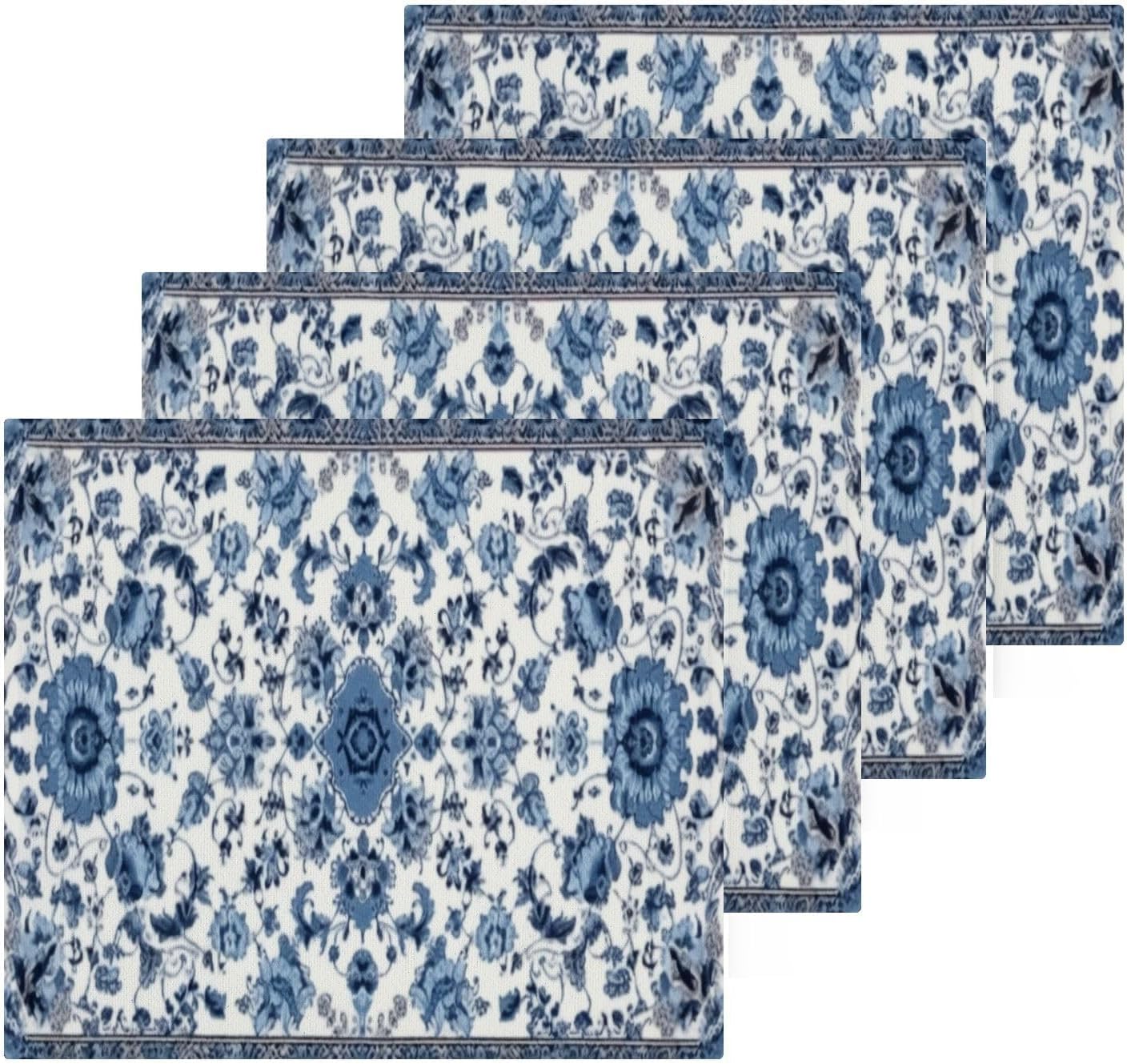 YETTASBIN Blue Texture Washcloths 2 Pack