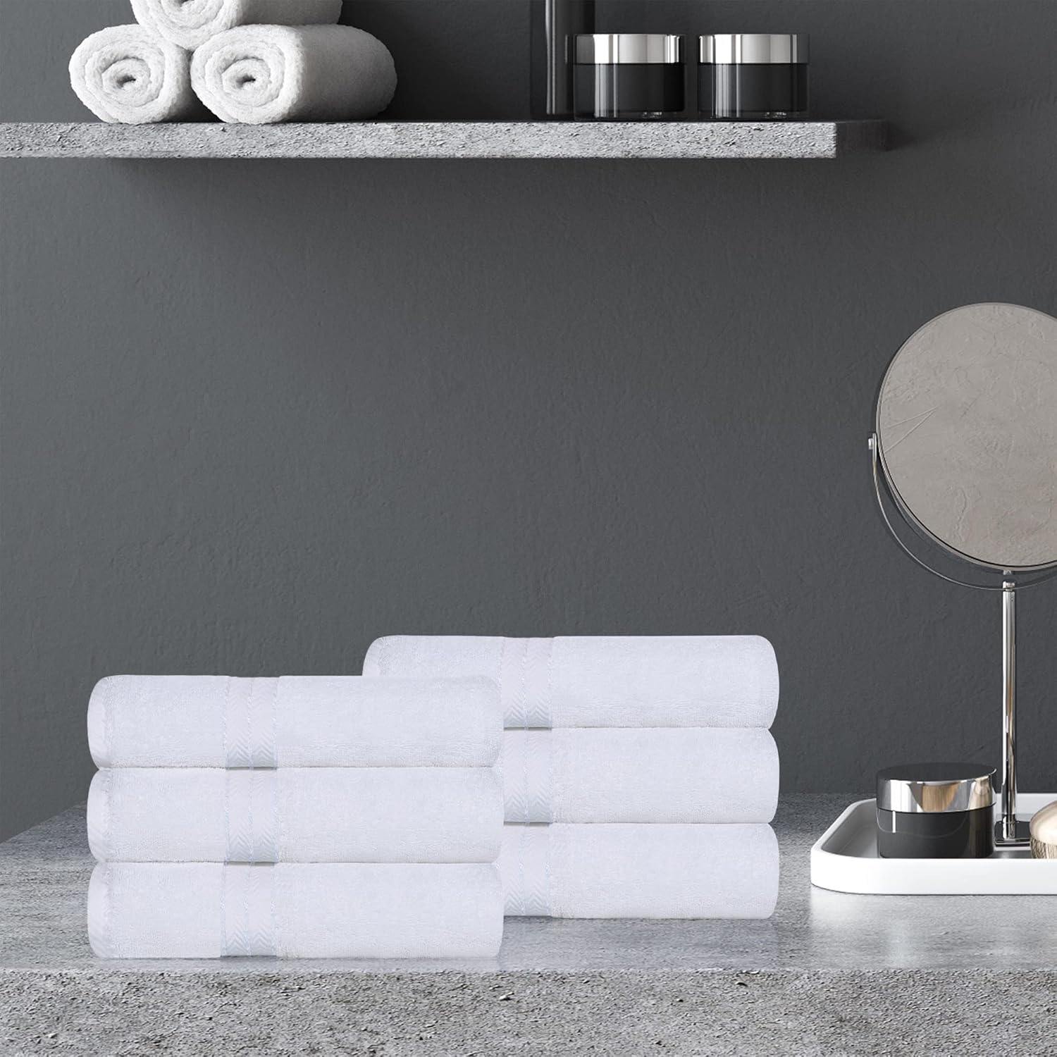 6-Piece Soft Turkish Cotton Bath Towels for Home Kitchen