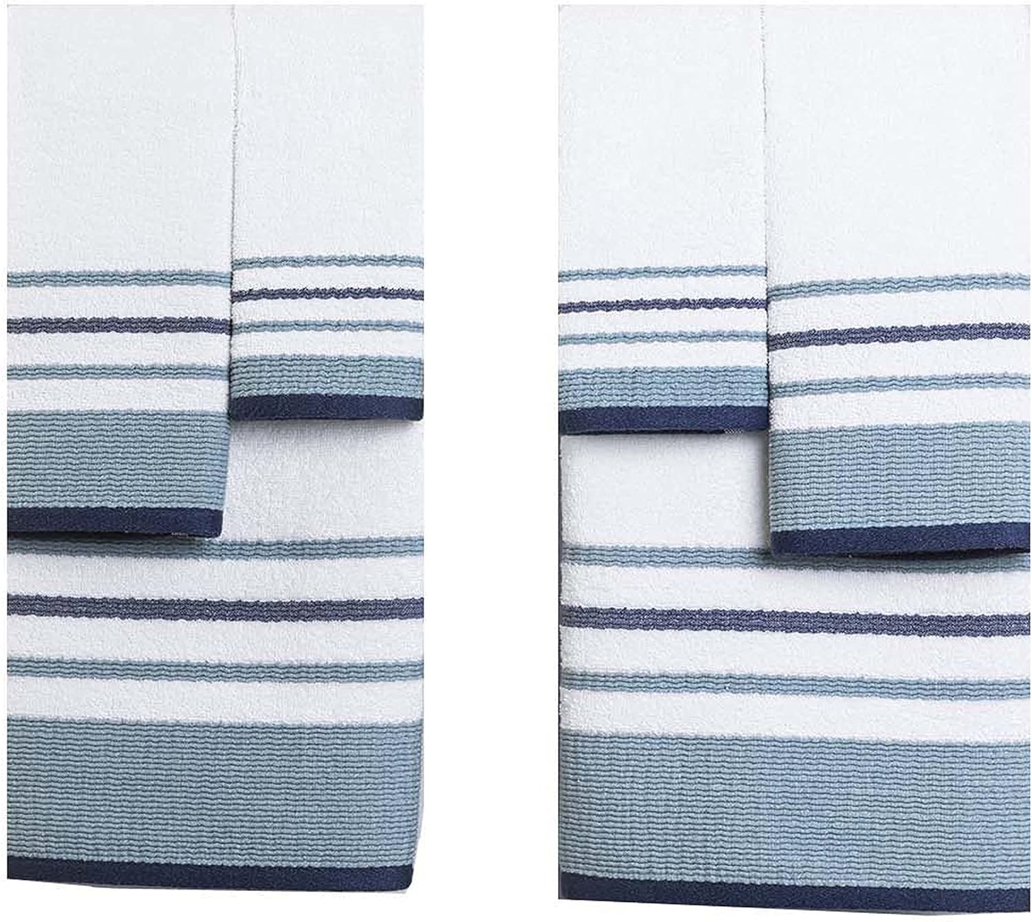 Elegant Waves Blue Stripe 6 Piece bath towel set