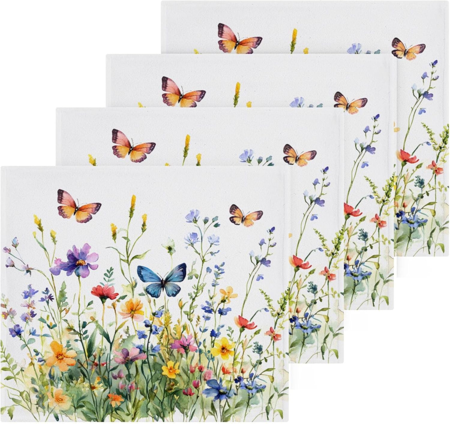 Xigua Wildflowers High-Quality Washcloth Set for Easy Cleaning and Drying