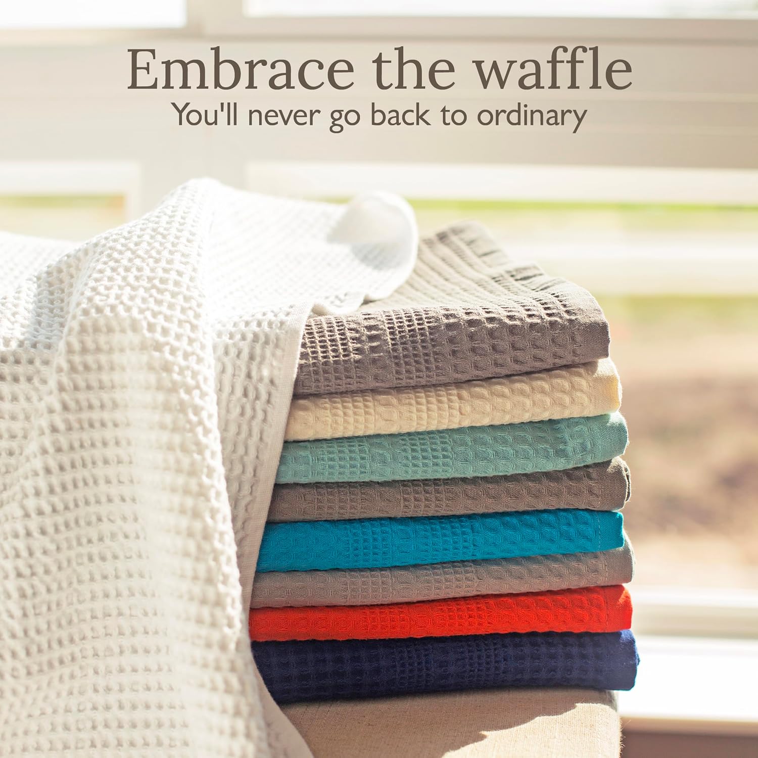 Gilden Tree Waffle Towels Set of 4 Pewter