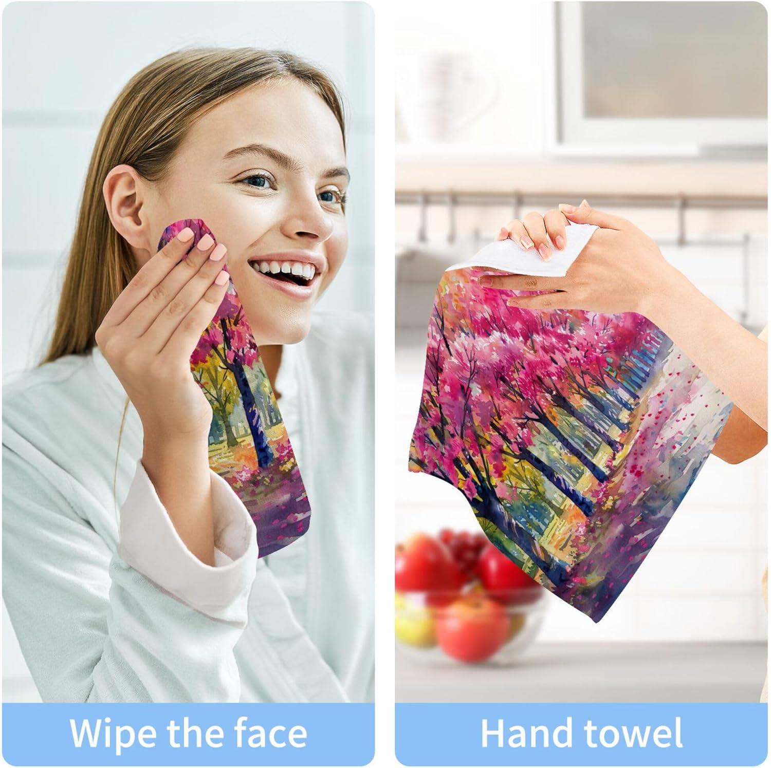 Xigua 12x12 Inch Washcloths Set of 2 - Multi-Purpose Towels