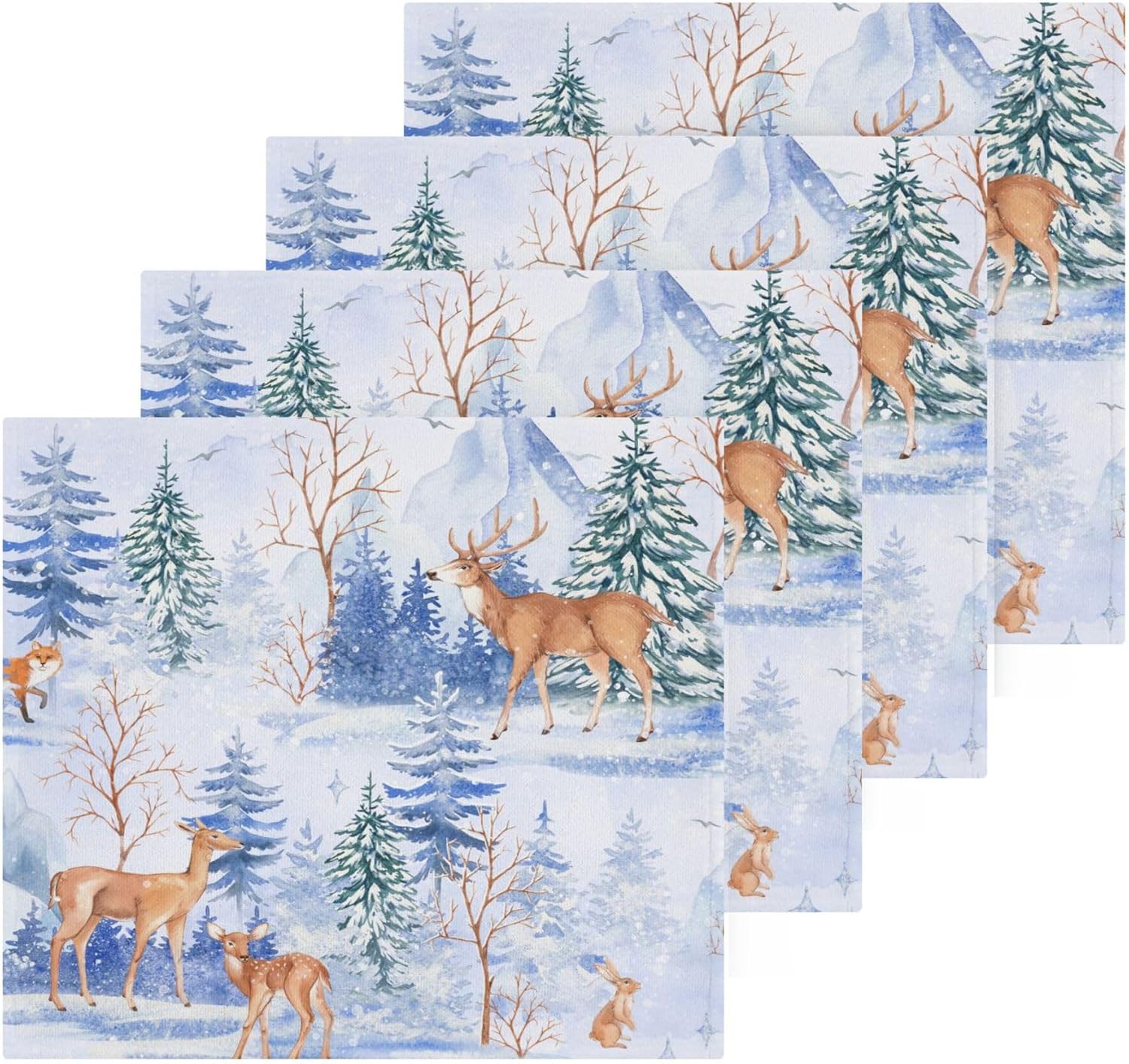 Xigua Cartoon Deer Washcloth Set 12x12 2-12 Fast Drying Absorbent