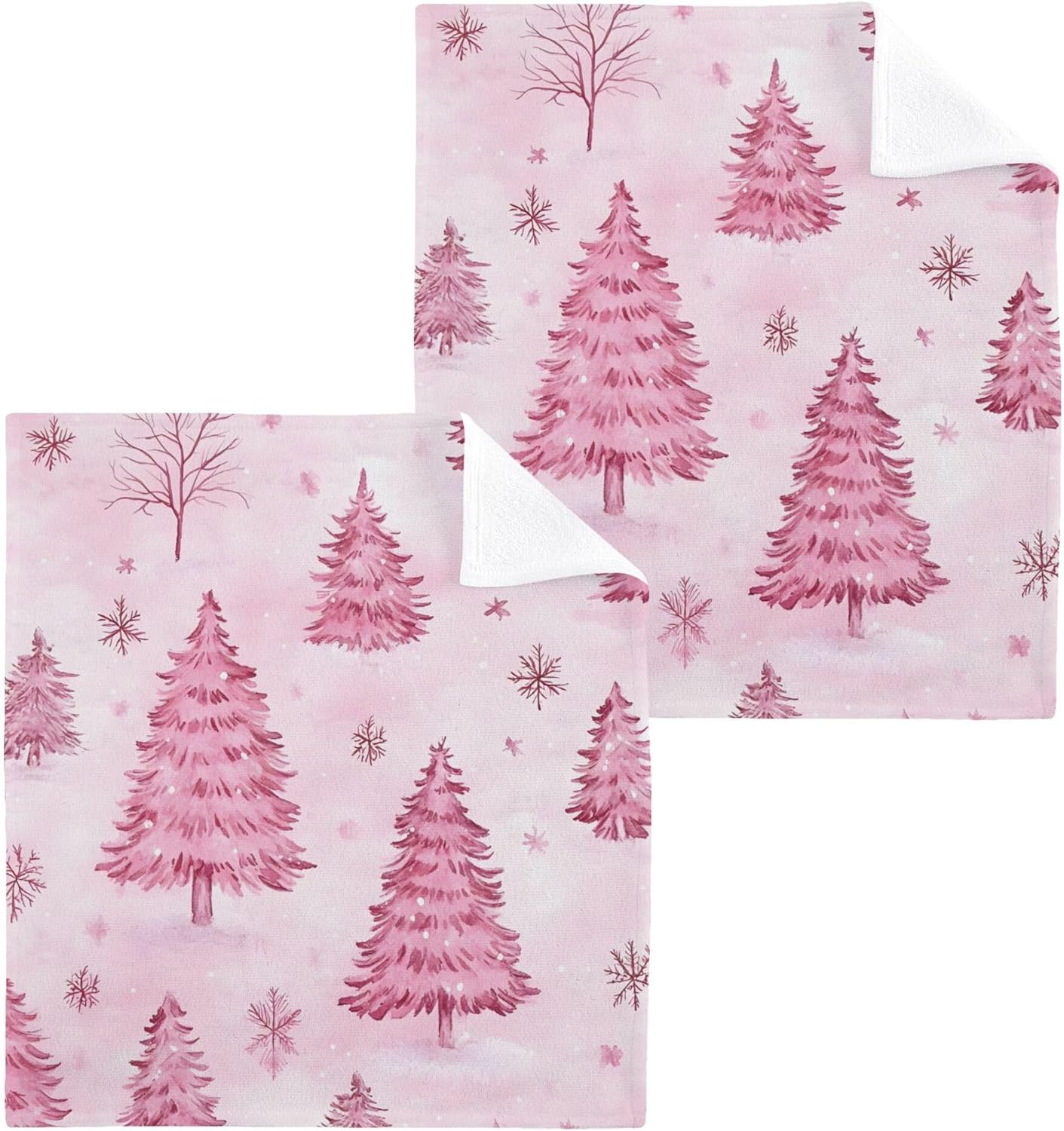 Xigua Christmas Washcloth Set - 12x12 Absorbent Towels for Home Kitchen Use