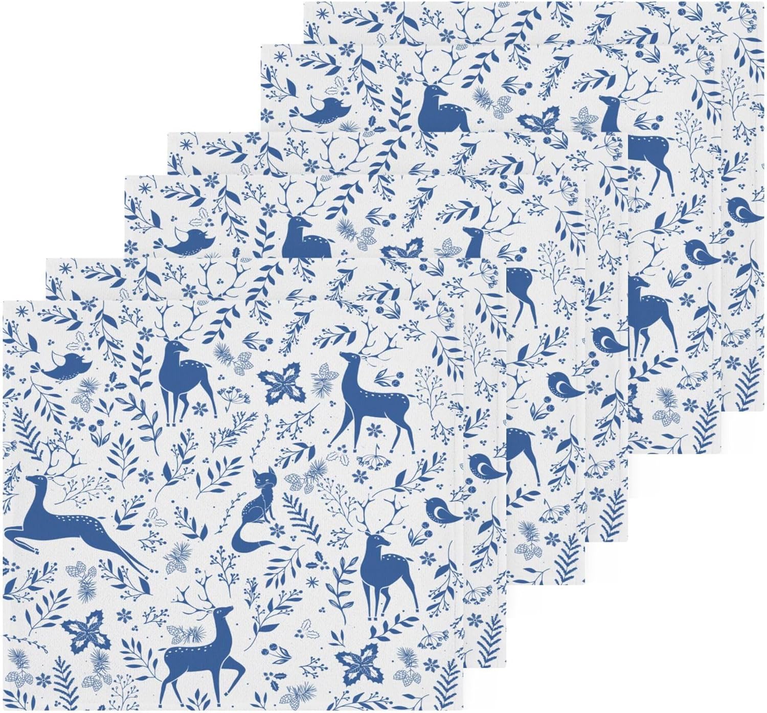 Xigua Christmas Deer Washcloths Set of 2 12x12 Inch