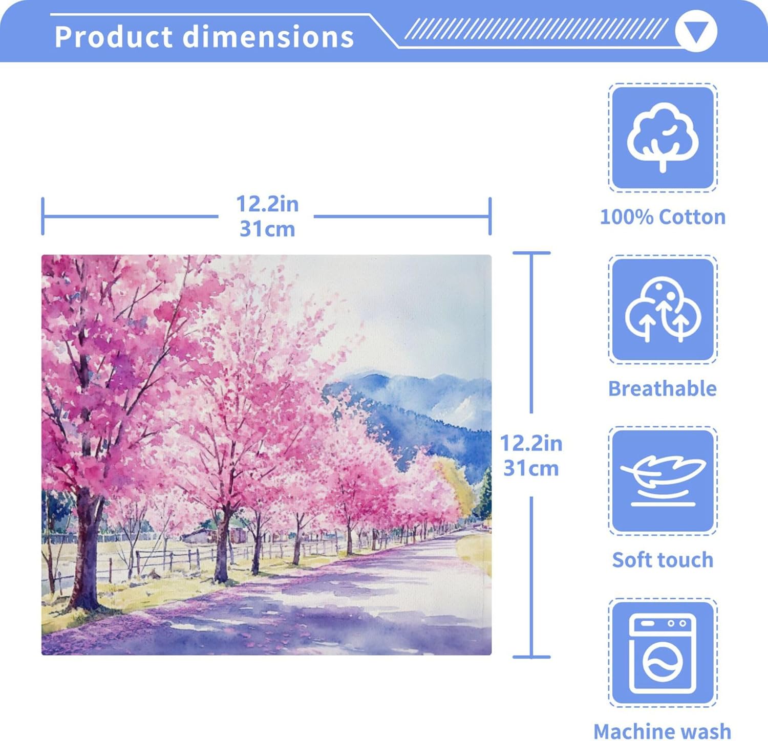 Cherry Blossom Washcloth Set - Fast Drying Multi-Purpose Towels