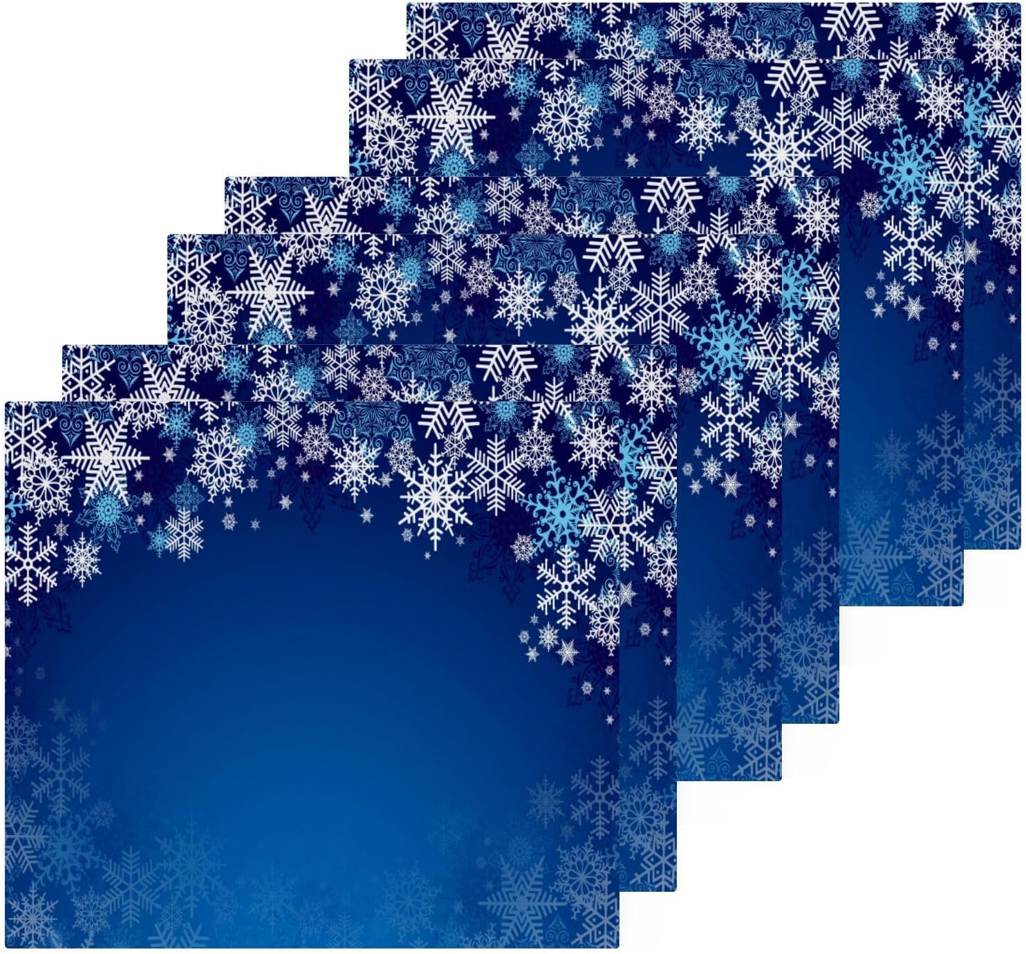 Christmas Blue Snowflake Washcloths 2 Pack