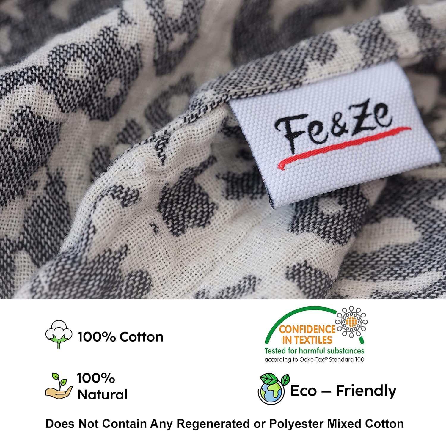 FeZe Turkish Hand Towels Set of 2 Anthracite Gray