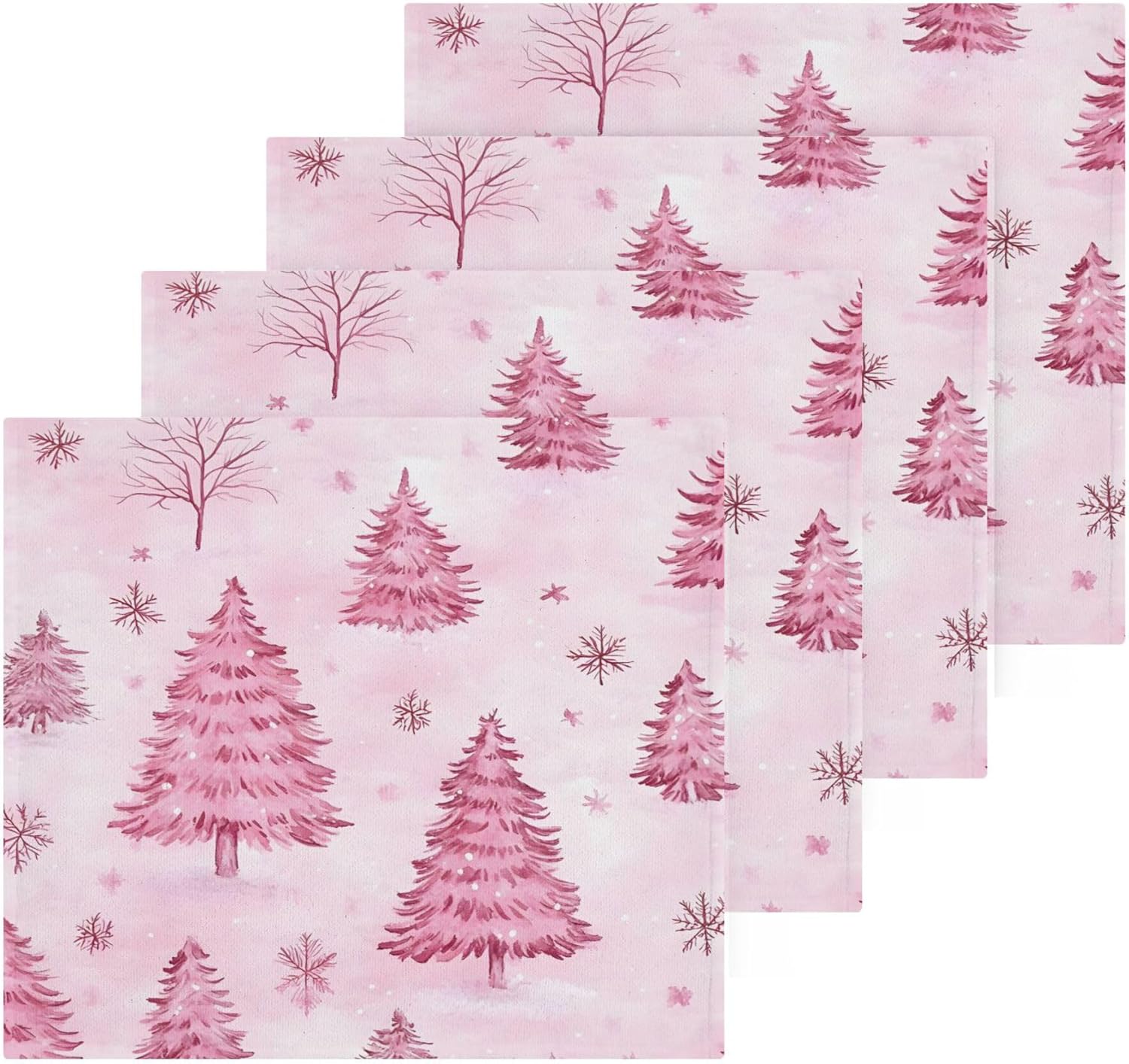 Xigua Christmas Washcloth Set - 12x12 Absorbent Towels for Home Kitchen Use