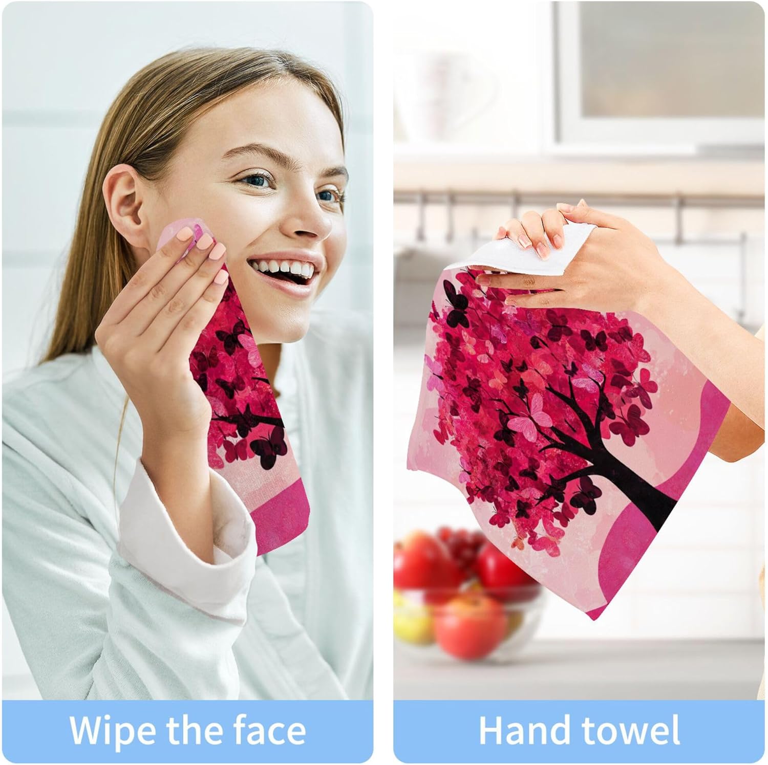 Xigua Red Tree Washcloth Set