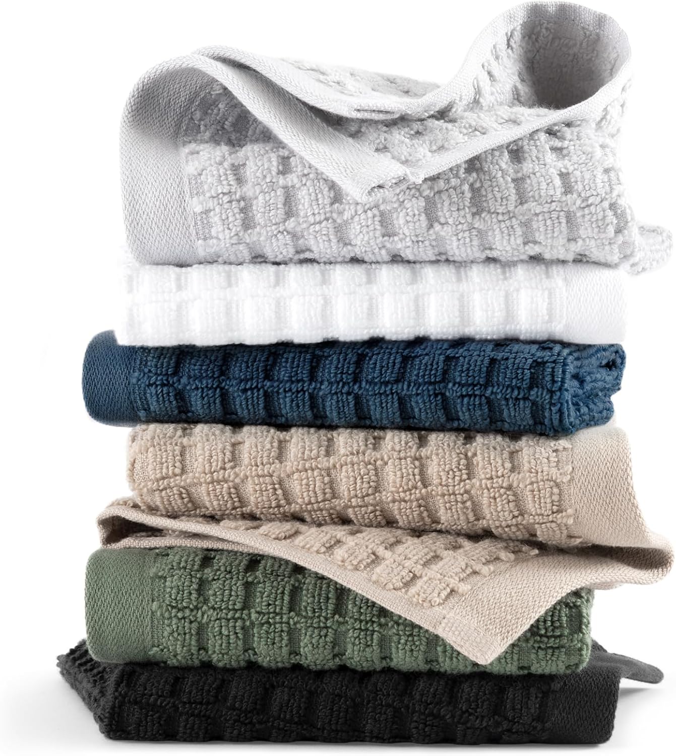 DKNY Quick Dry 100 Cotton Towels 6 Pack - Washcloth Set