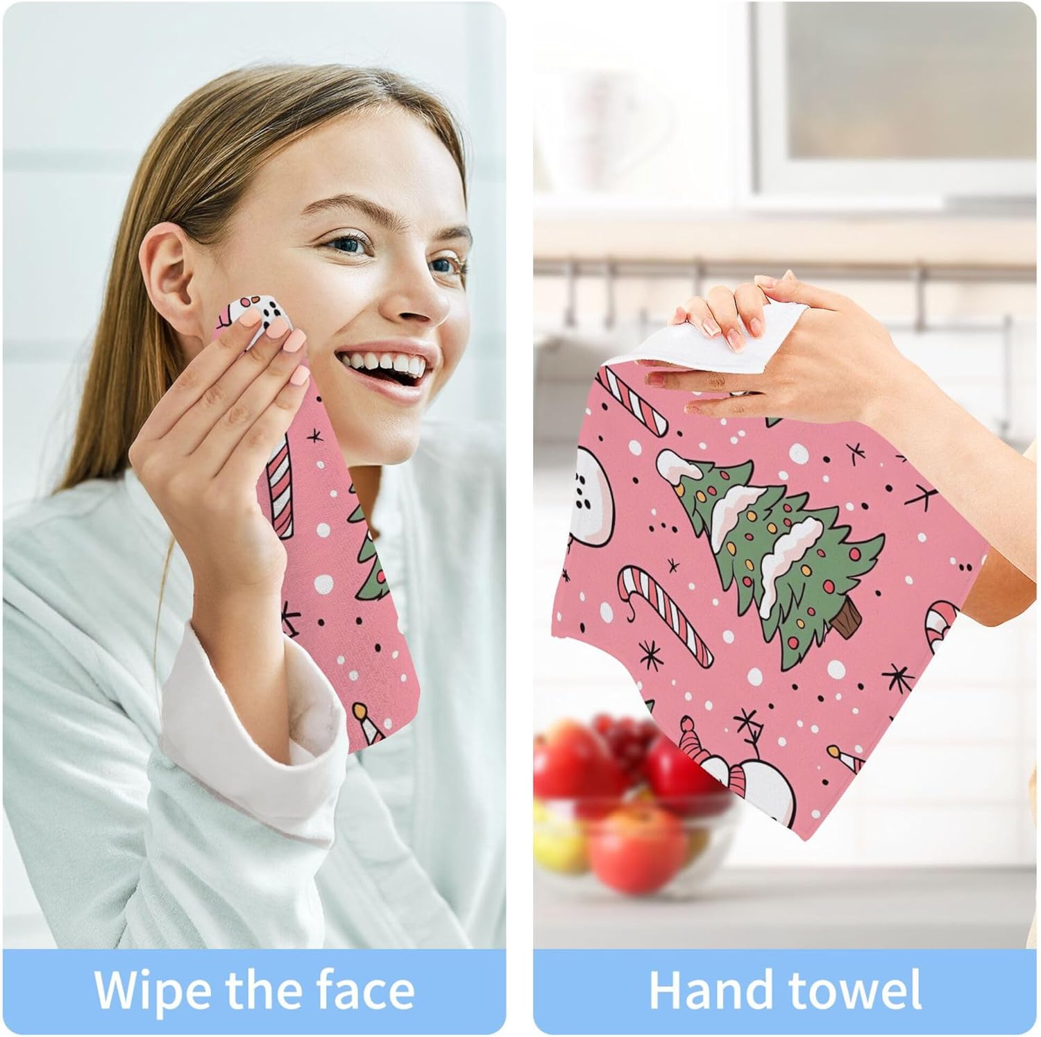 Xigua Christmas Candy Washcloth Set - 12x12