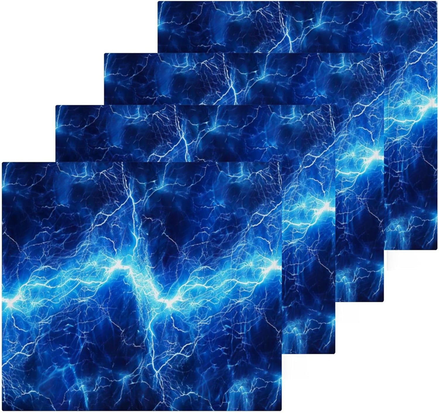 Fast-Drying 12x12 Inch Blue Lightning Washcloth Set