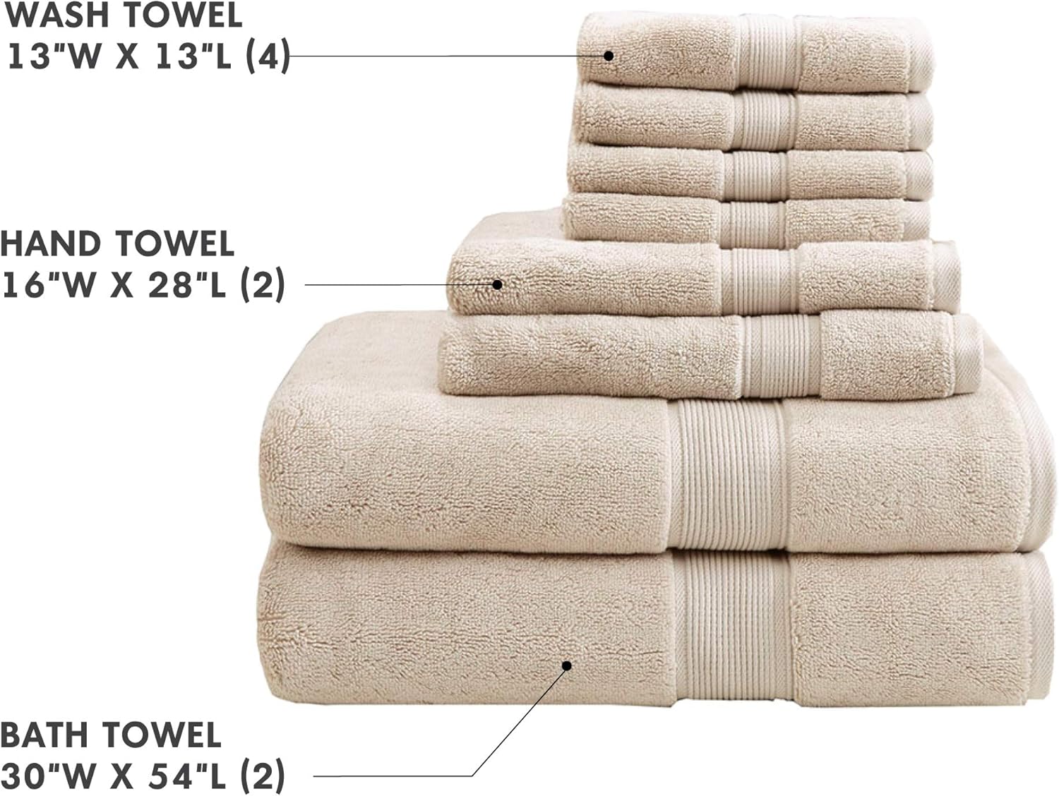 Luxury Plus Size Turkish Cotton Bath Towels Set
