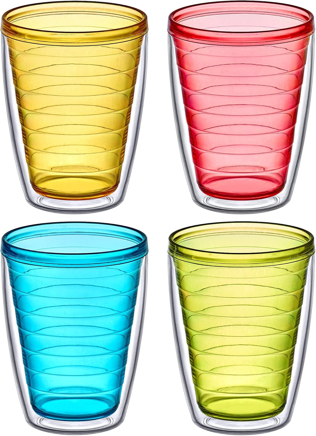 Perfect for Entertaining Gifting 16-Ounce Double-Wall Plastic Tumblers