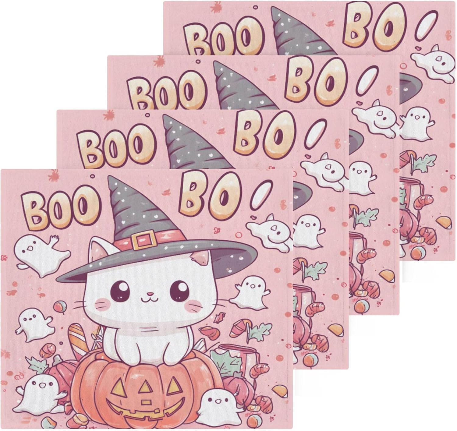 Cute Cat Witch Hat Washcloth Set
