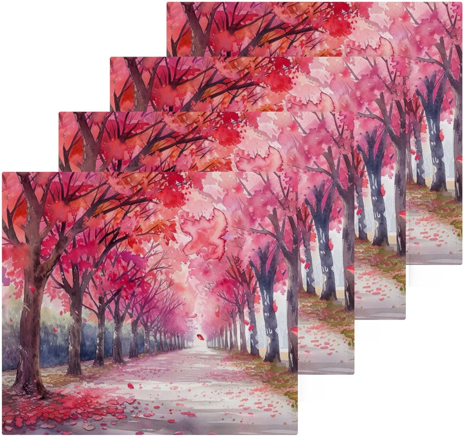 Blooming Flower Trees Washcloth Set