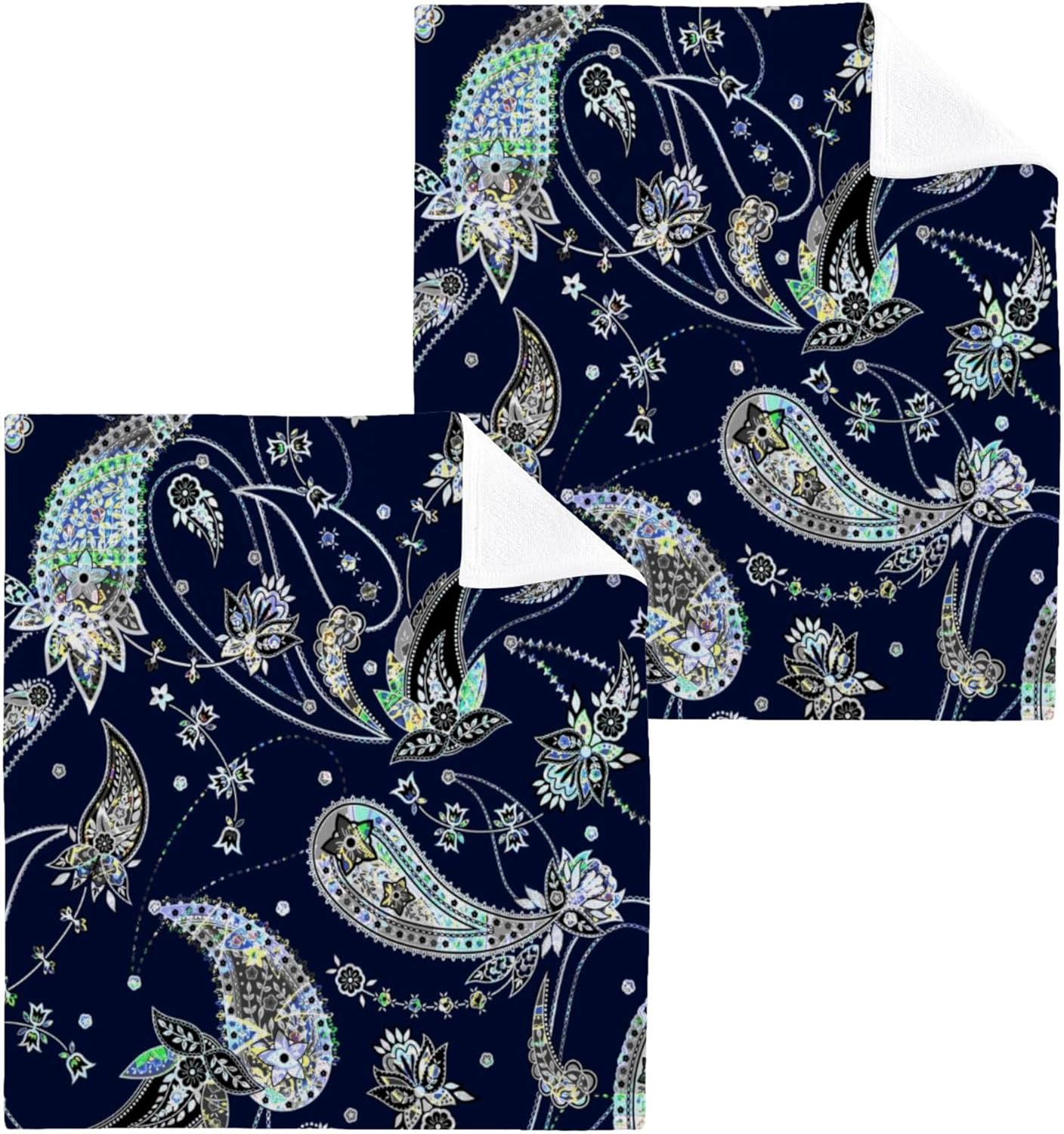 Paisley Washcloth Set for Fast Drying Perfect for Home Use