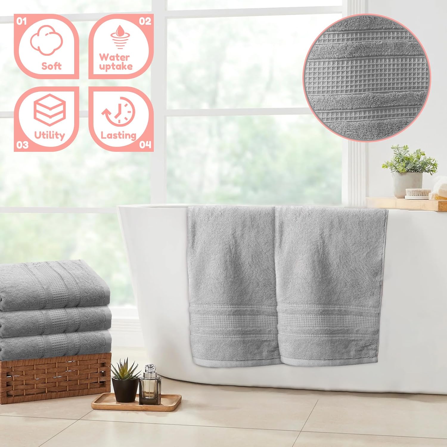 ZLHETWT Soft Absorbent Washcloth for Face and Body