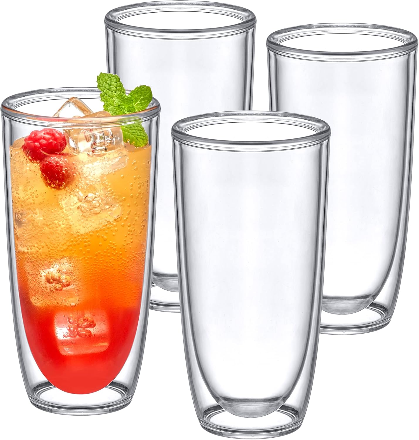 4-Piece Double-Insulated Tumblers Eco-Friendly Shatter-Proof