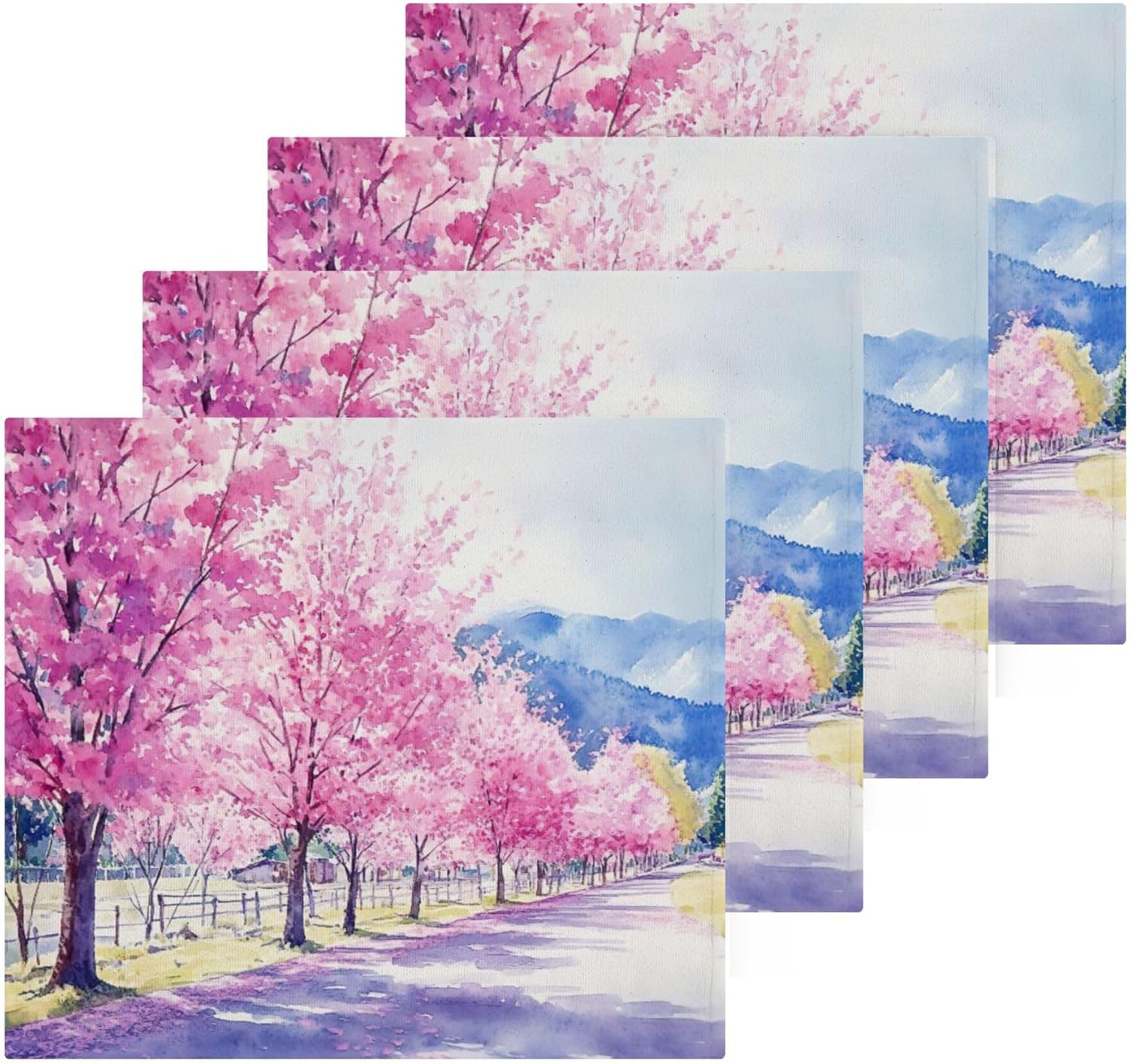 Cherry Blossom Washcloth Set - Fast Drying Multi-Purpose Towels