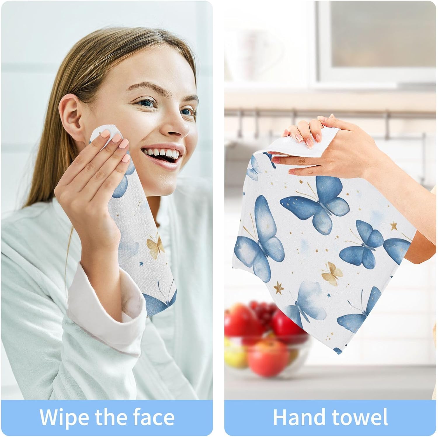 Xigua Watercolor Butterfly Washcloth Set