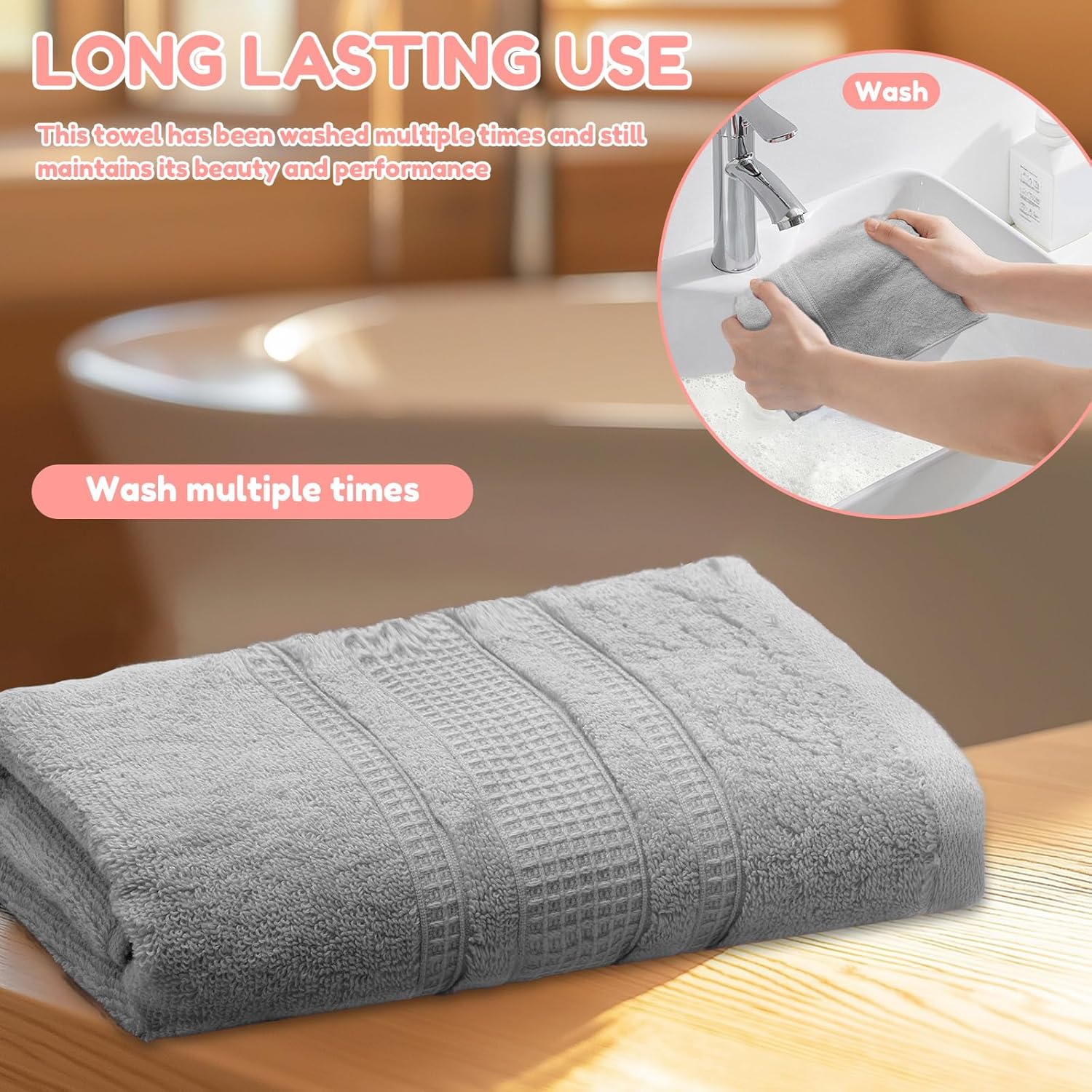 ZLHETWT Soft Absorbent Washcloth for Face and Body