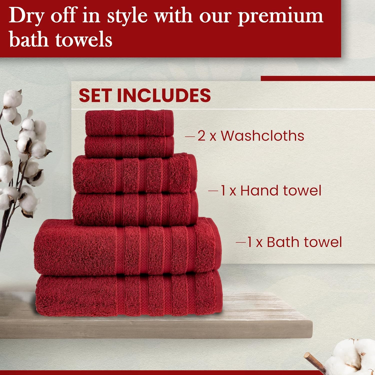 Luxury Turkish Towels Set 650 GSM 100 Cotton Ergonomic Design Machine Washable