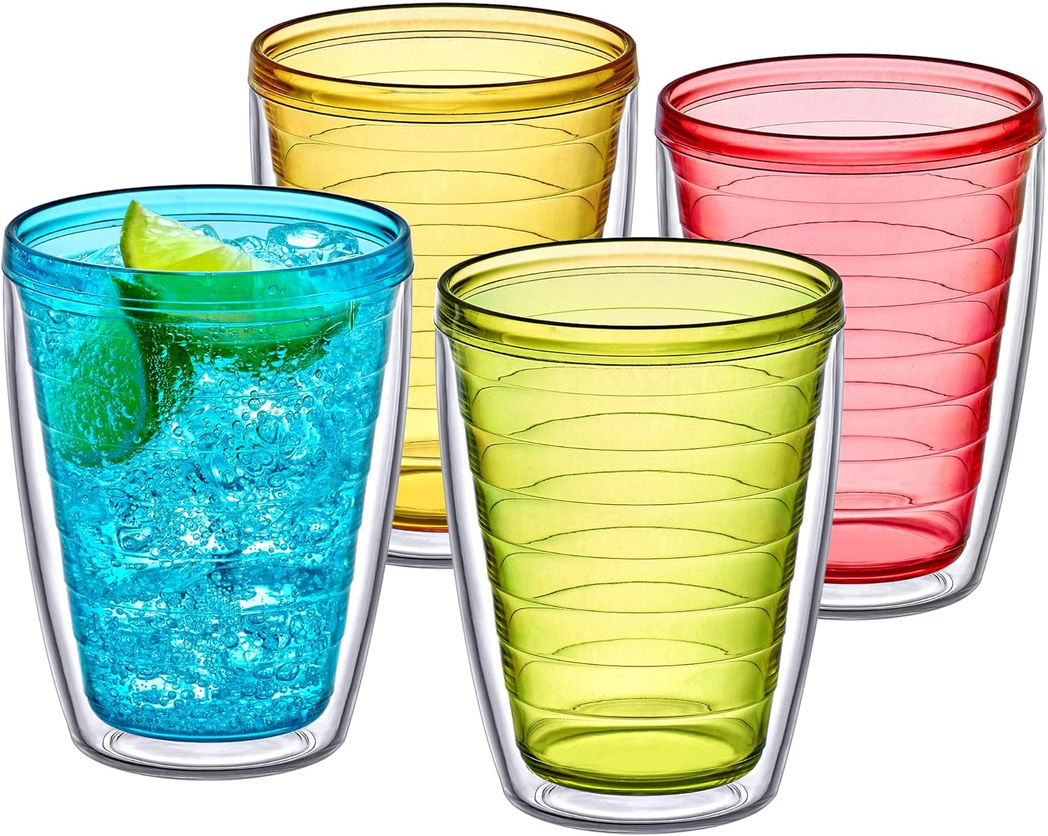 Perfect for Entertaining Gifting 16-Ounce Double-Wall Plastic Tumblers