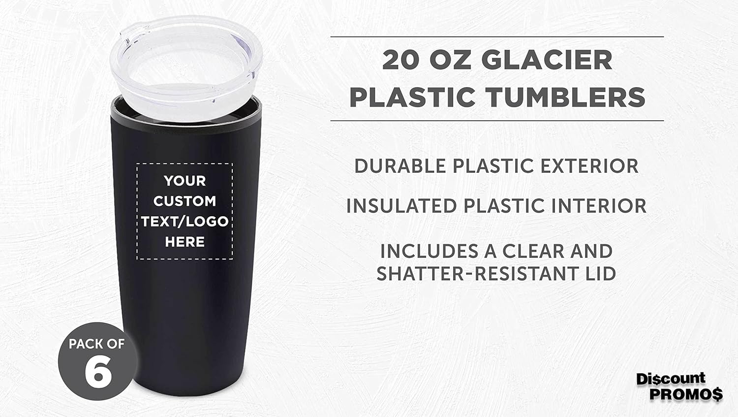Custom Plastic Tumblers with Lid Insulated Set of 6