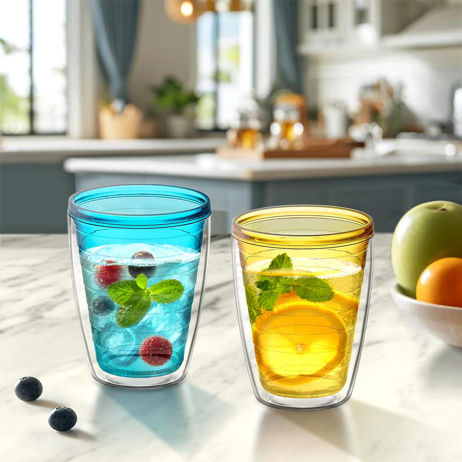 Perfect for Entertaining Gifting 16-Ounce Double-Wall Plastic Tumblers