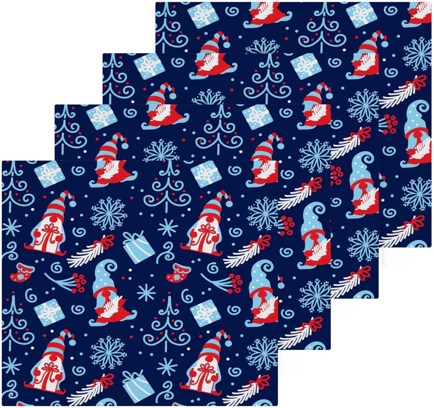 Xigua Christmas Gnomes Washcloth Set 2-12 Pcs