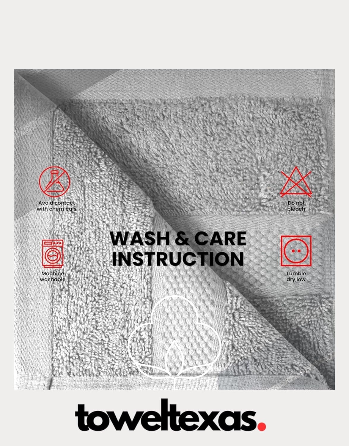 4-Piece Wash Cloth Set Soft Absorbent Cotton