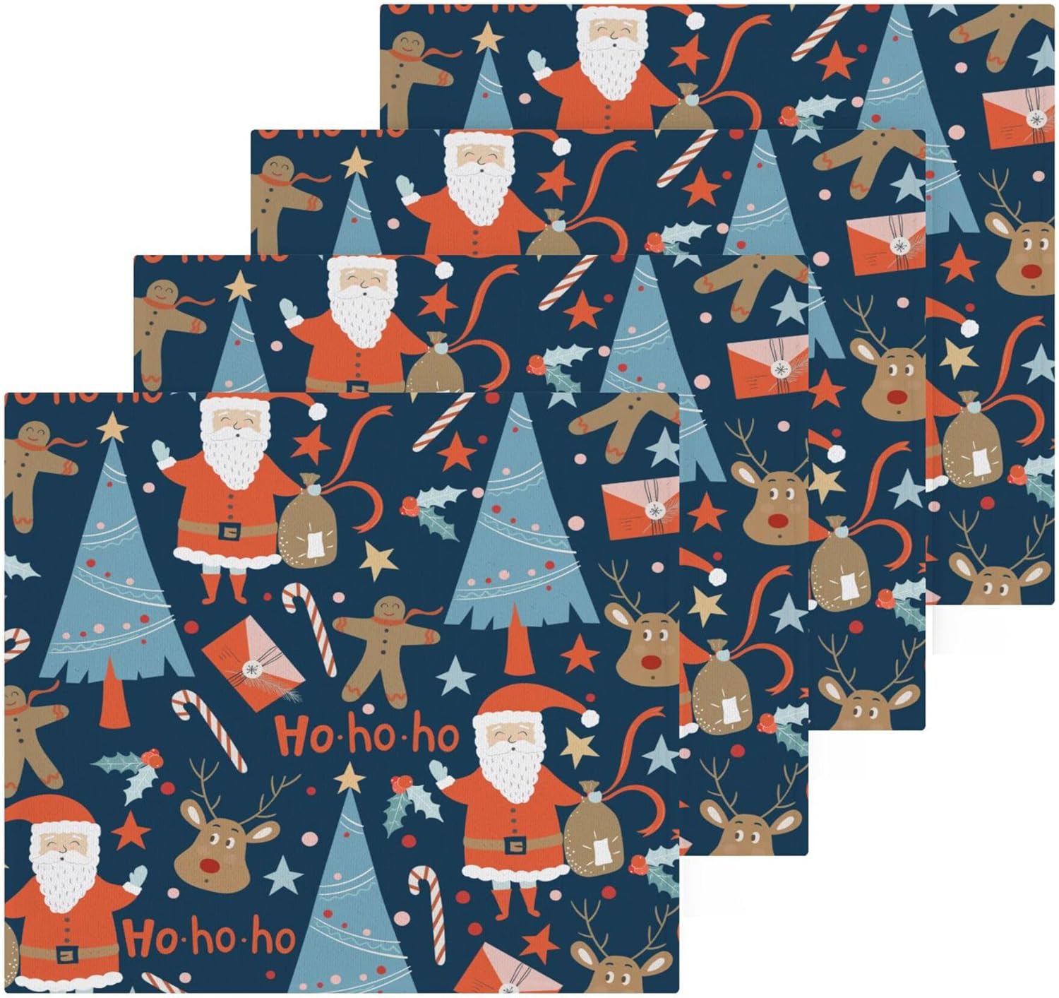 Xigua Christmas Santa Washcloth Set - Perfect for Bath Kitchen and Travel