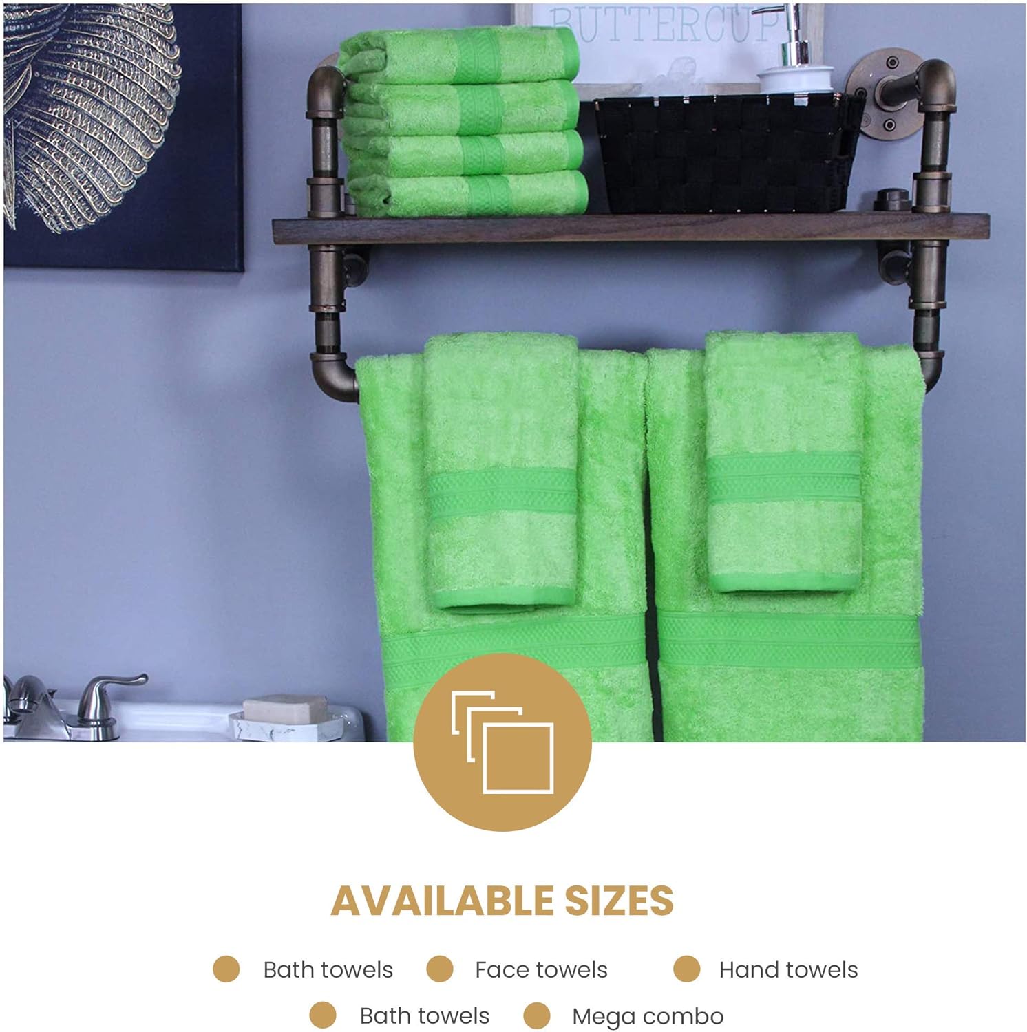 BLUENILEMILLS 2-Piece Cotton-Blend Bath Towel Set