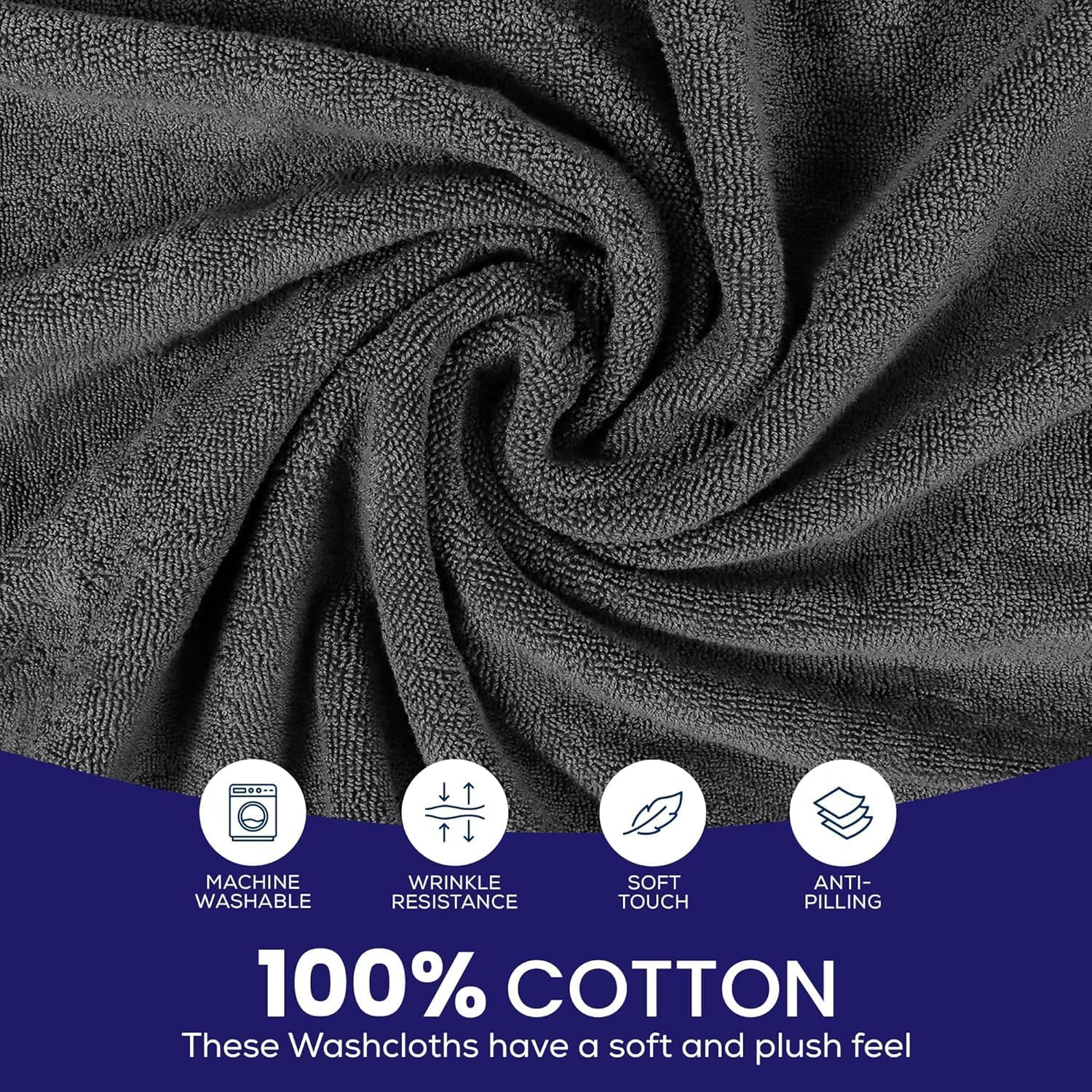 Luxurious Soft Zero Twist Wash Cloths