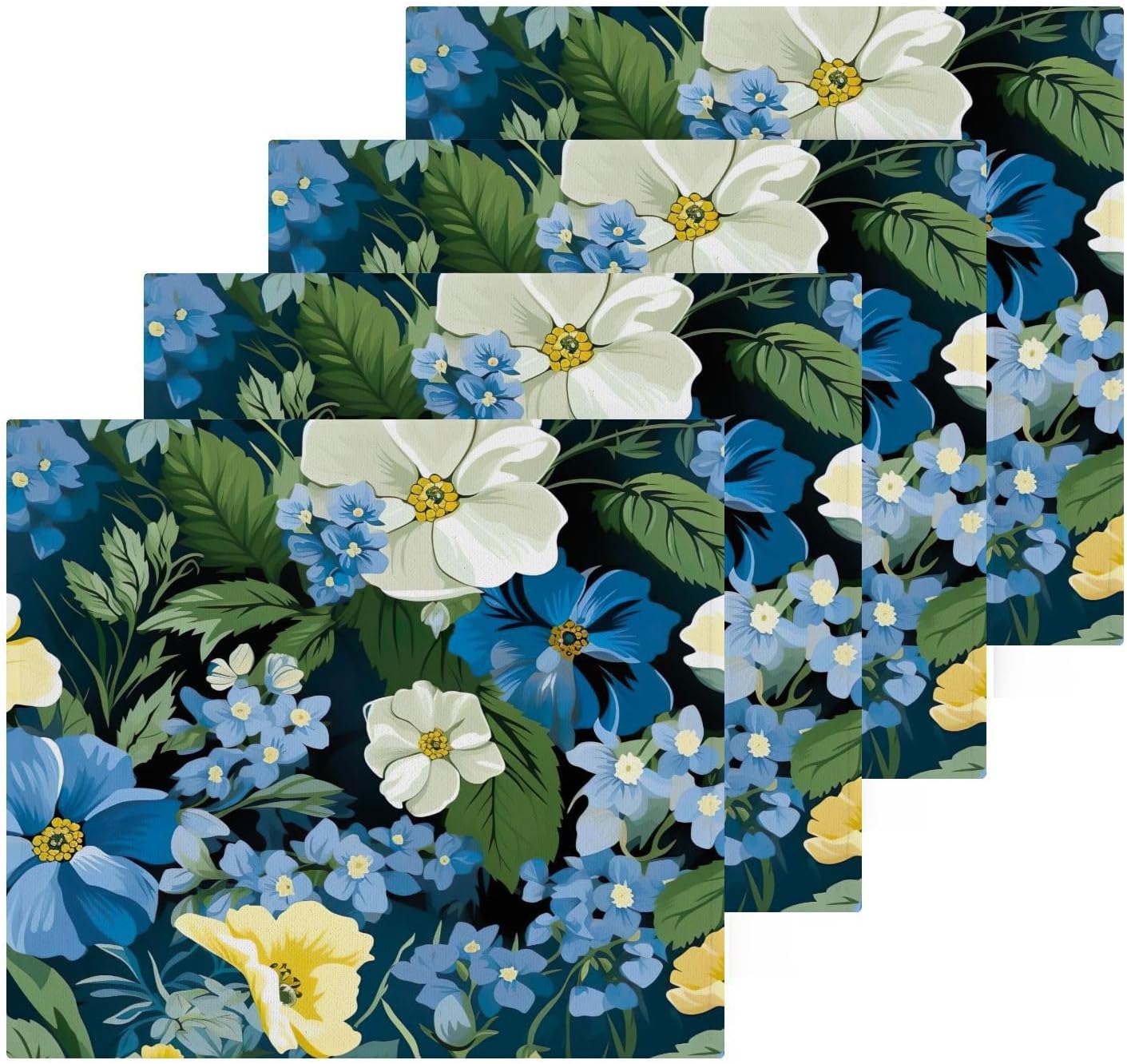 Floral Beauty Washcloth Set Soft Absorbent 12x12