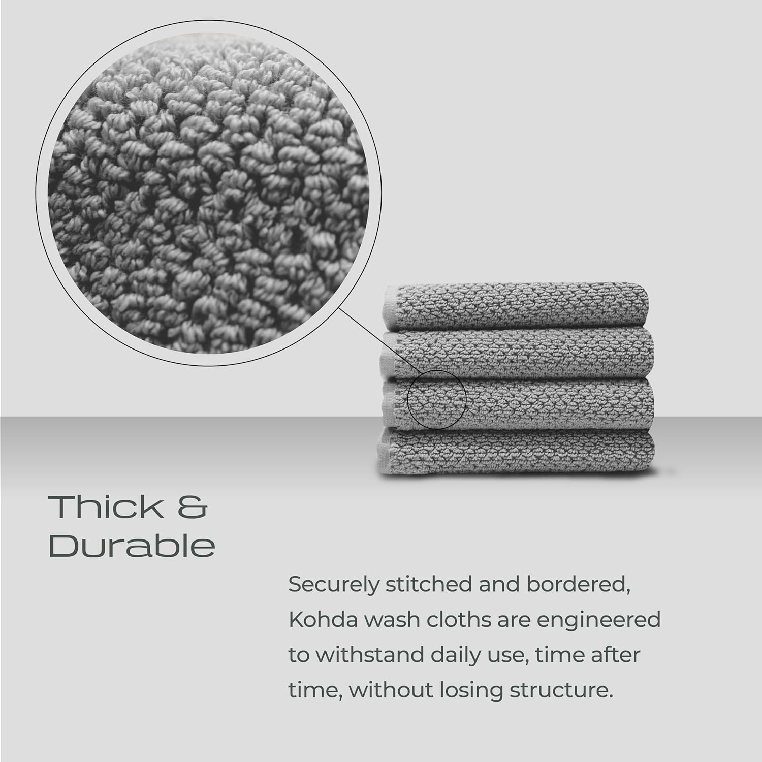 Luxury Face Washcloths Silver Infused 4-Pack