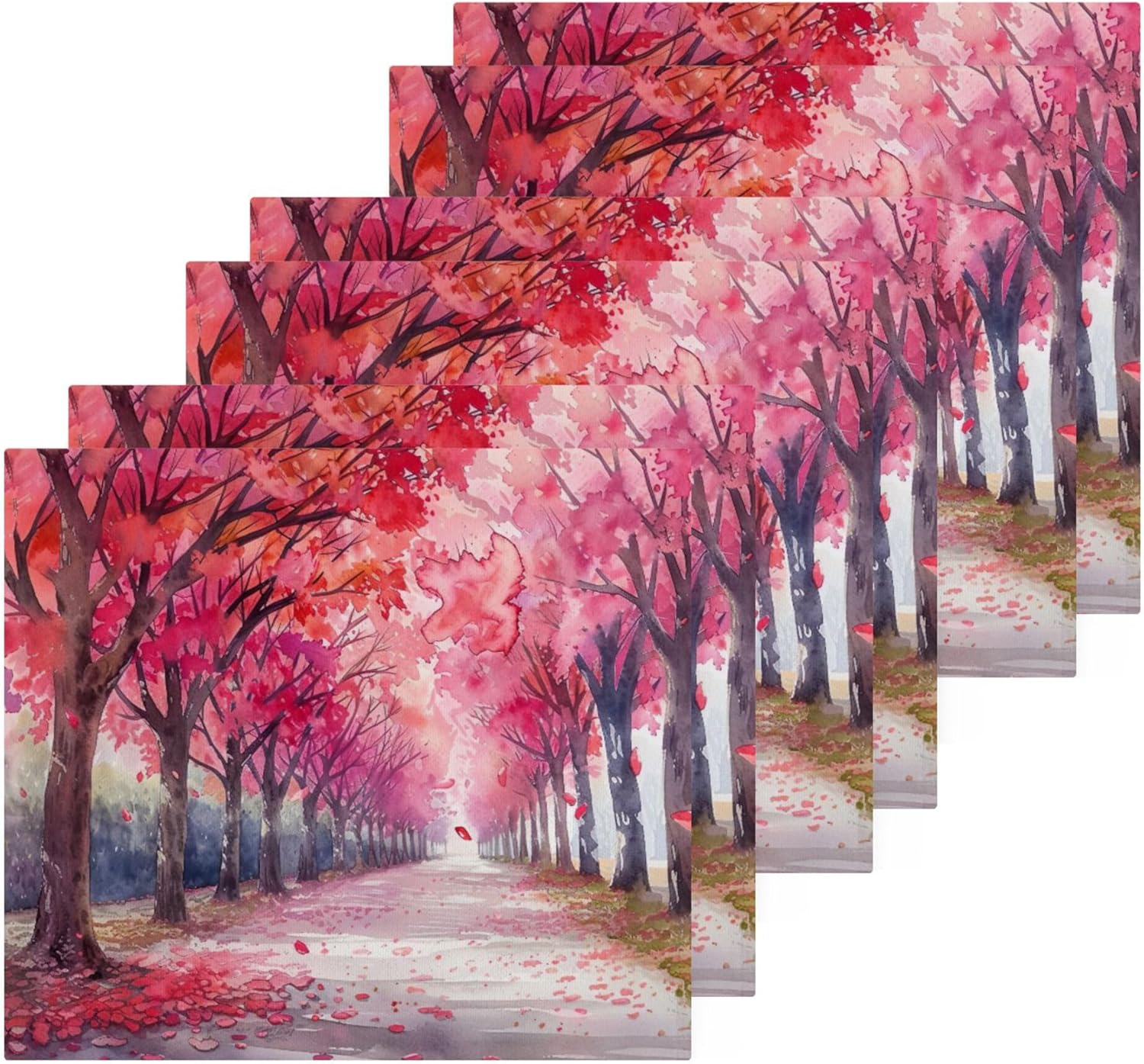Blooming Flower Trees Washcloth Set